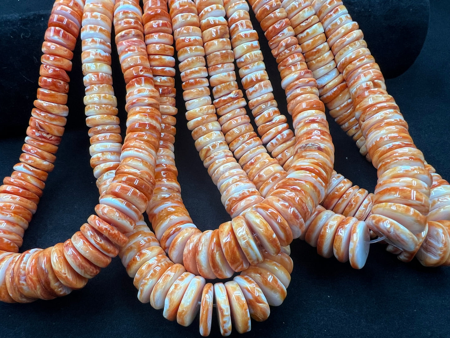 Spiny Oyster Heishi Beads Graduated 8-18mm