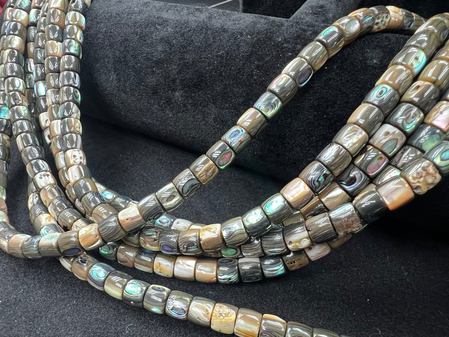Abalone Shell Cylinder Beads Strand 6x7mm