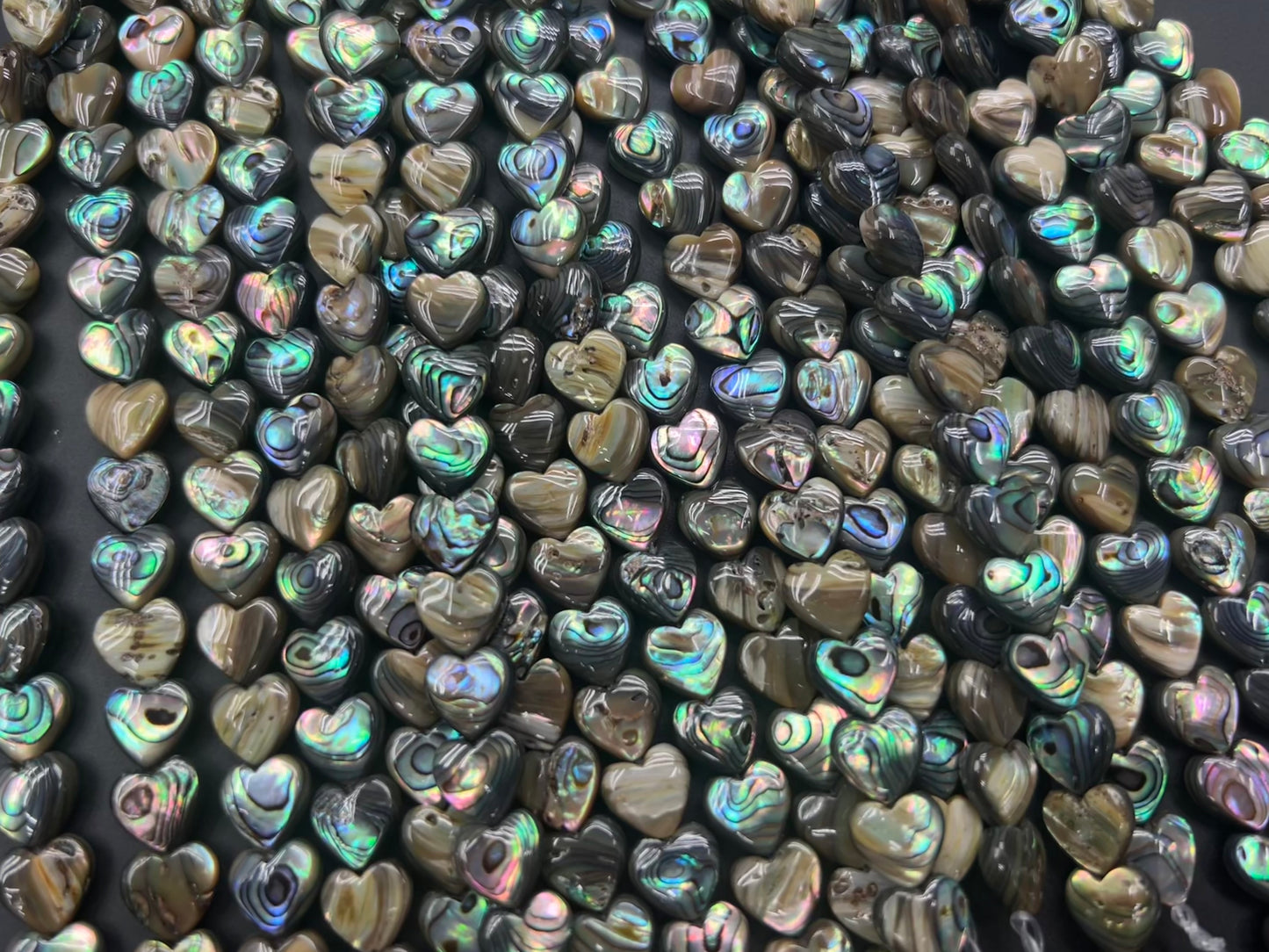 Abalone Shell Heart Beads Strand 10mm