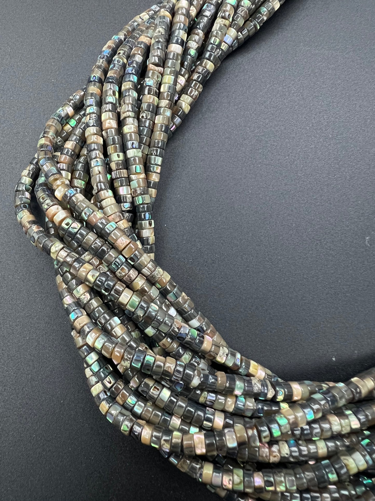 Abalone Shell Heishi Strand 4mm