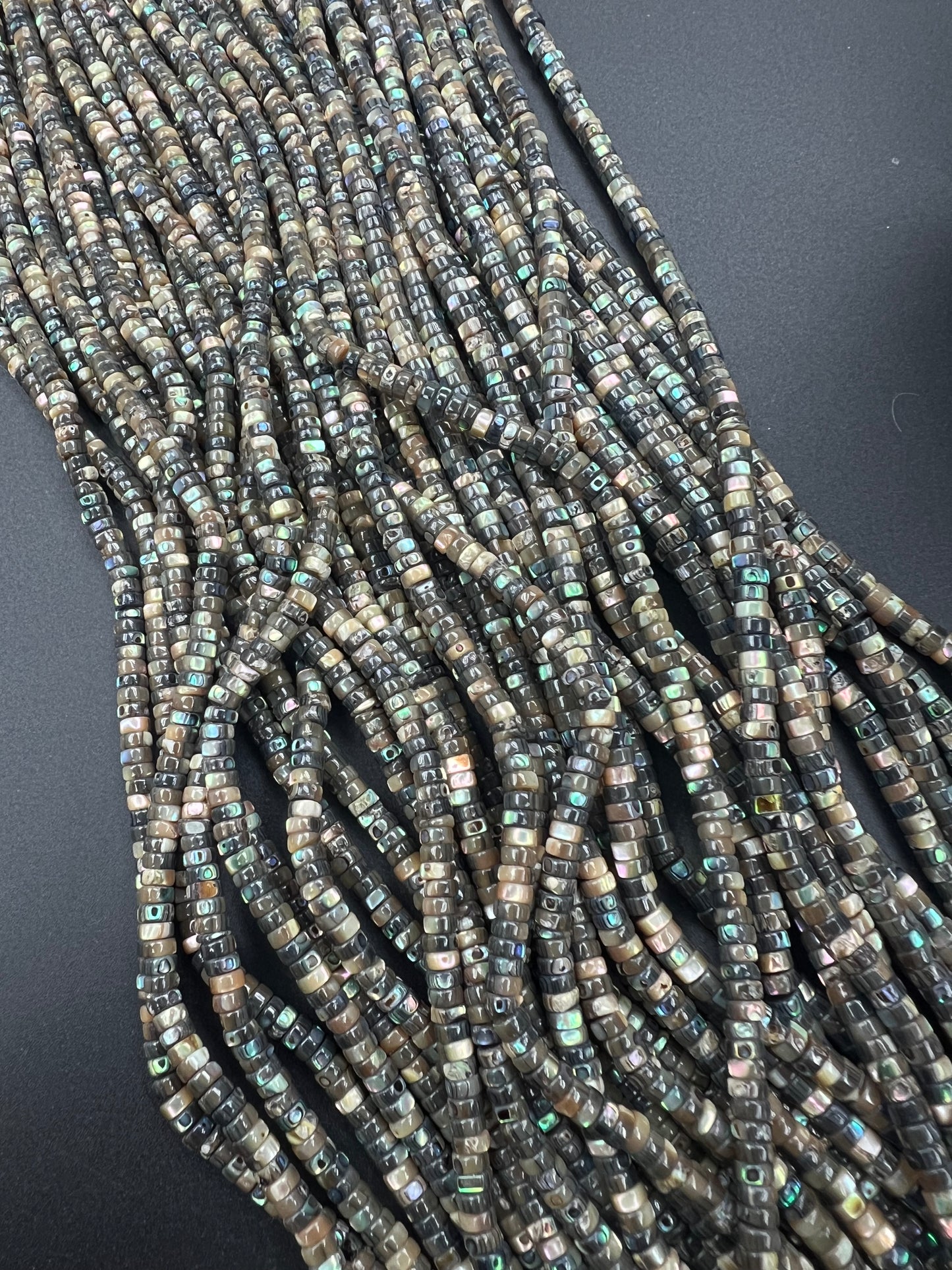 Abalone Shell Heishi Strand 4mm