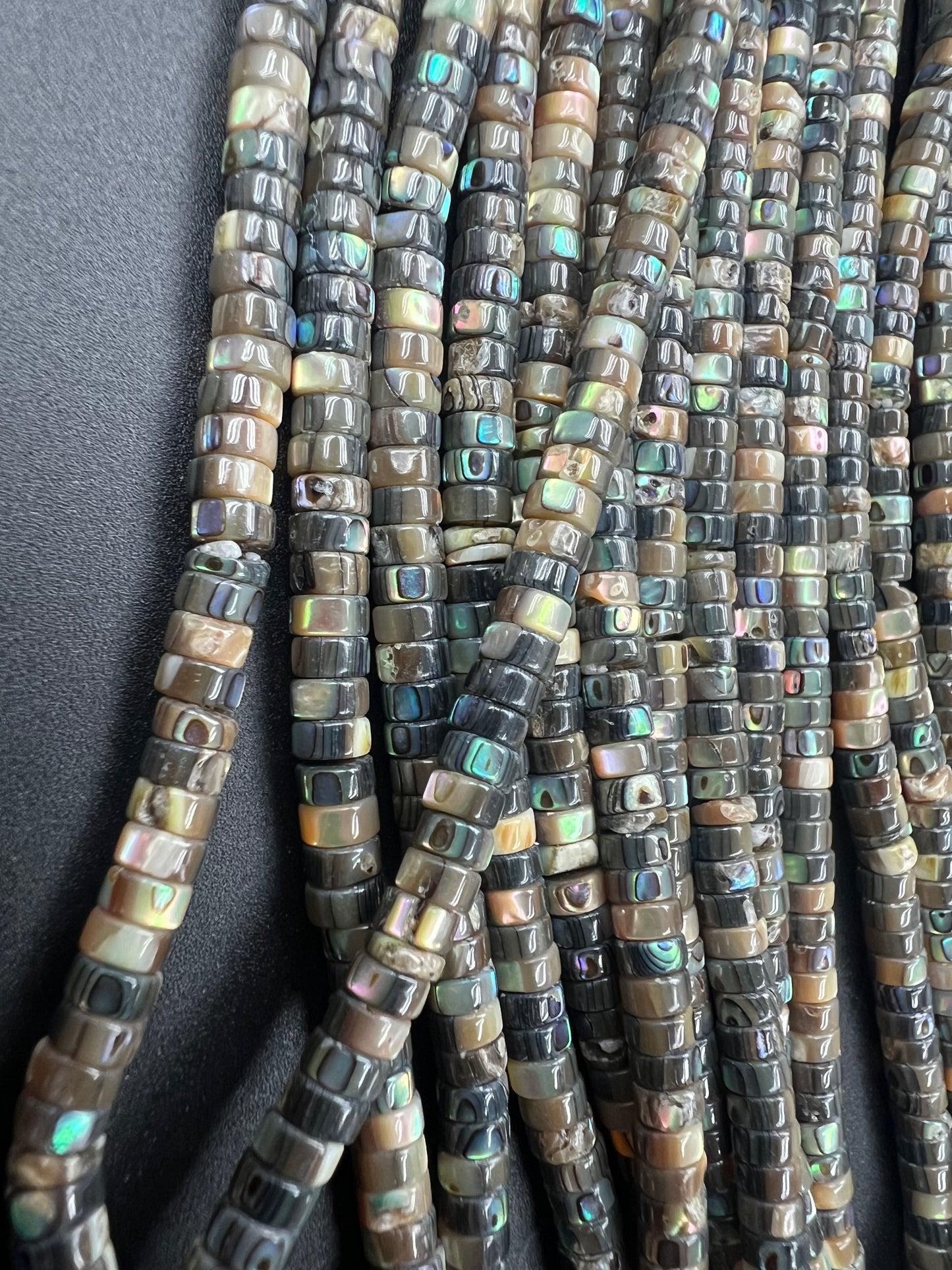 Abalone Shell Heishi Strand 4mm