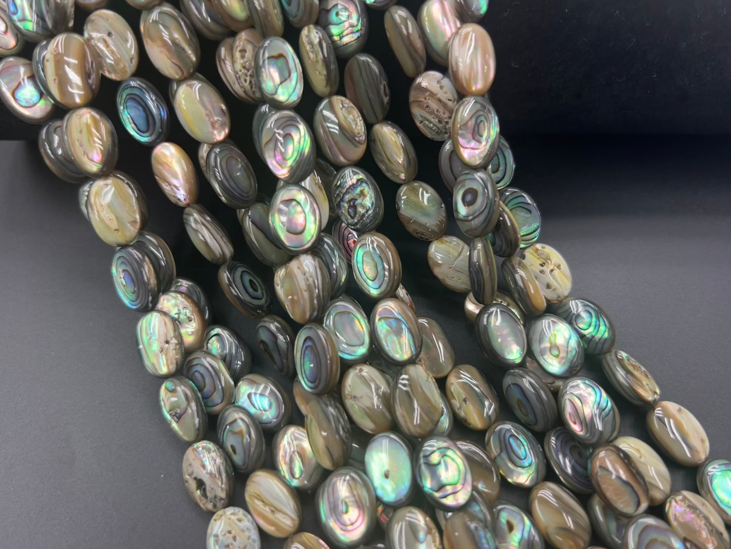 Abalone Shell Oval Beads Strand 10x14mm