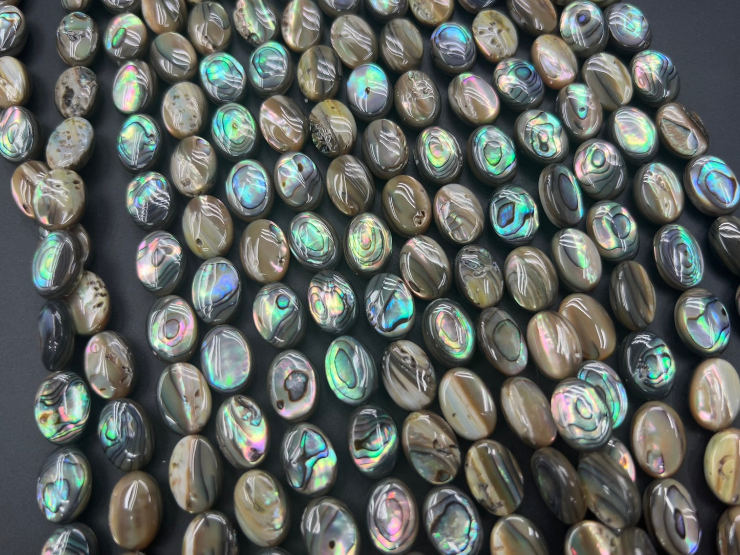 Abalone Shell Oval Beads Strand 10x14mm