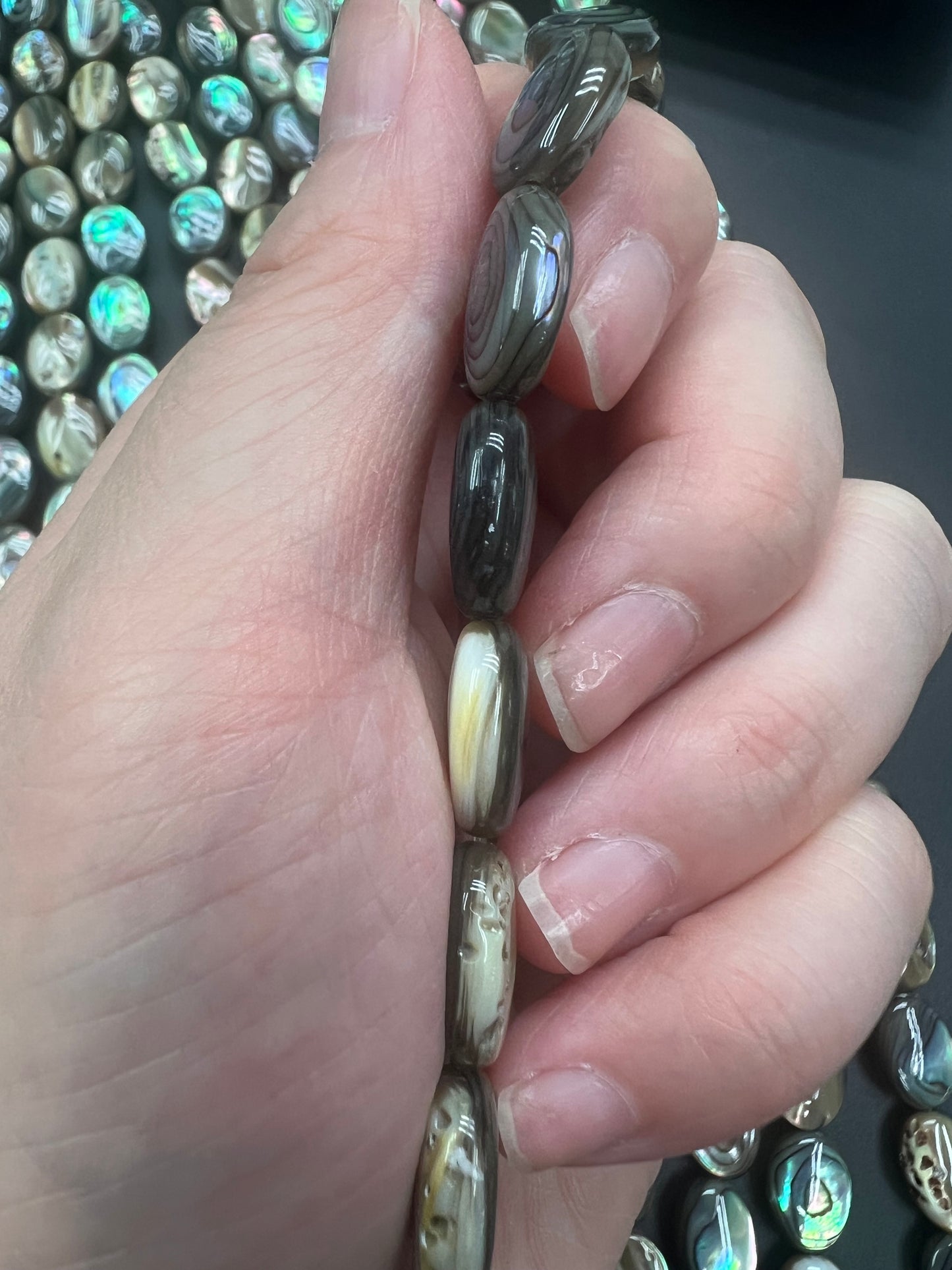 Abalone Shell Oval Beads Strand 10x14mm