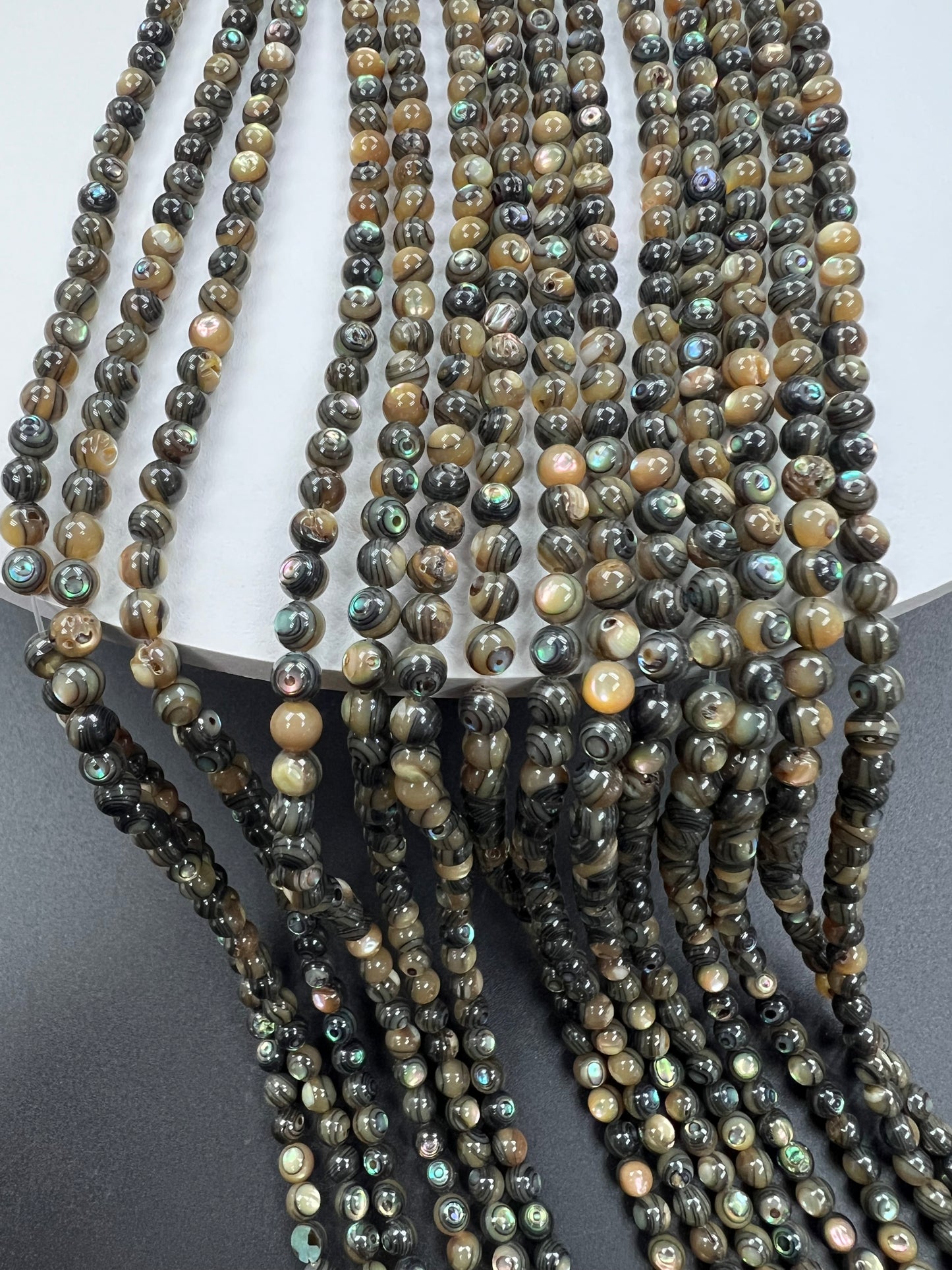 Abalone Shell Round Beads Strand 4mm