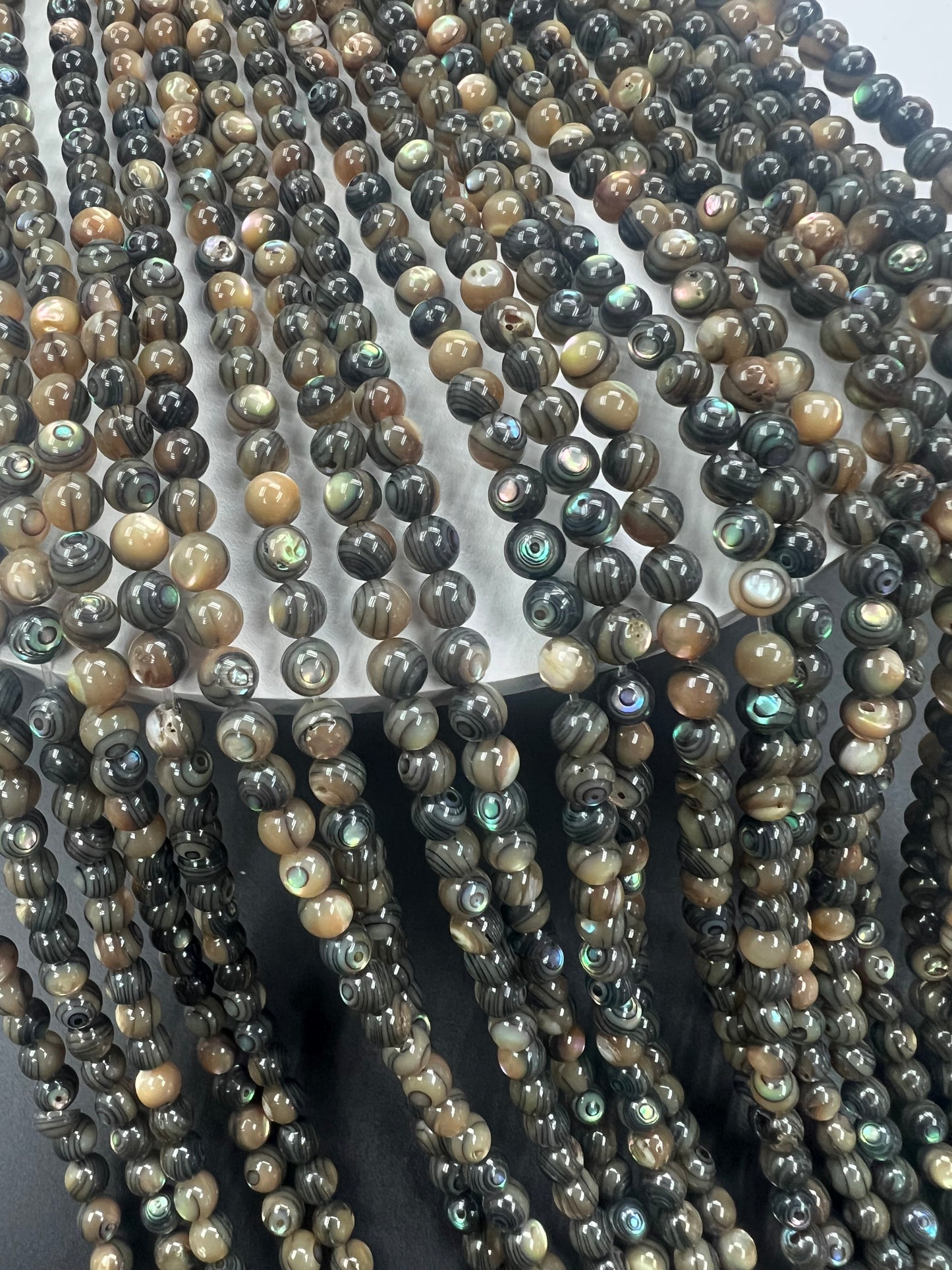 Abalone Shell Round Beads Strand 5mm