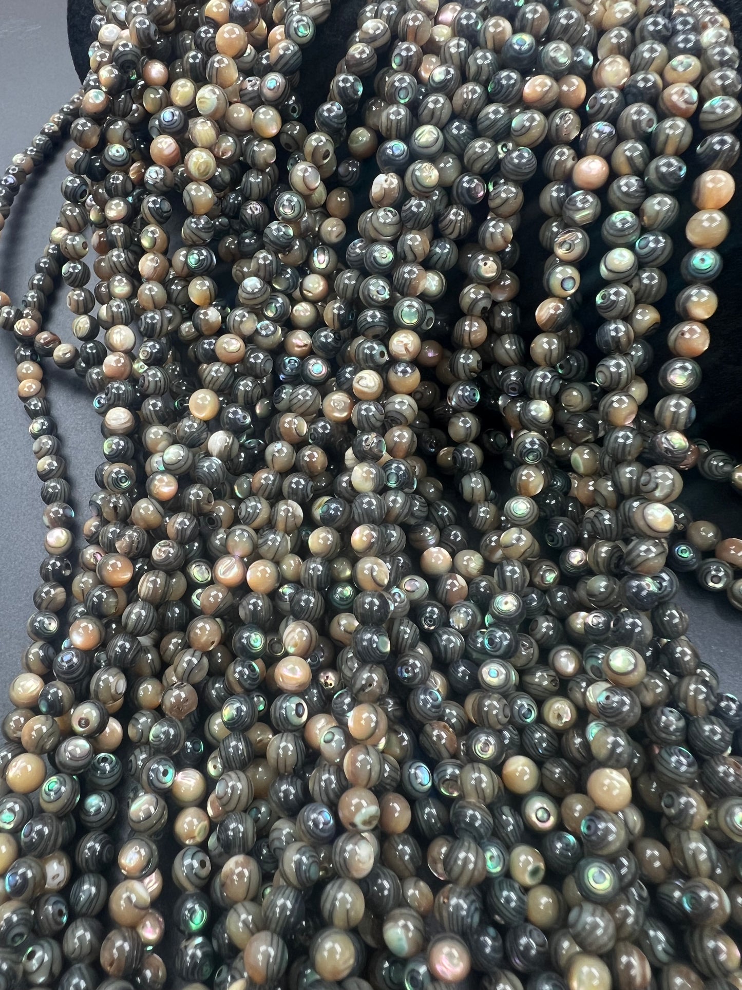 Abalone Shell Round Beads Strand 5mm