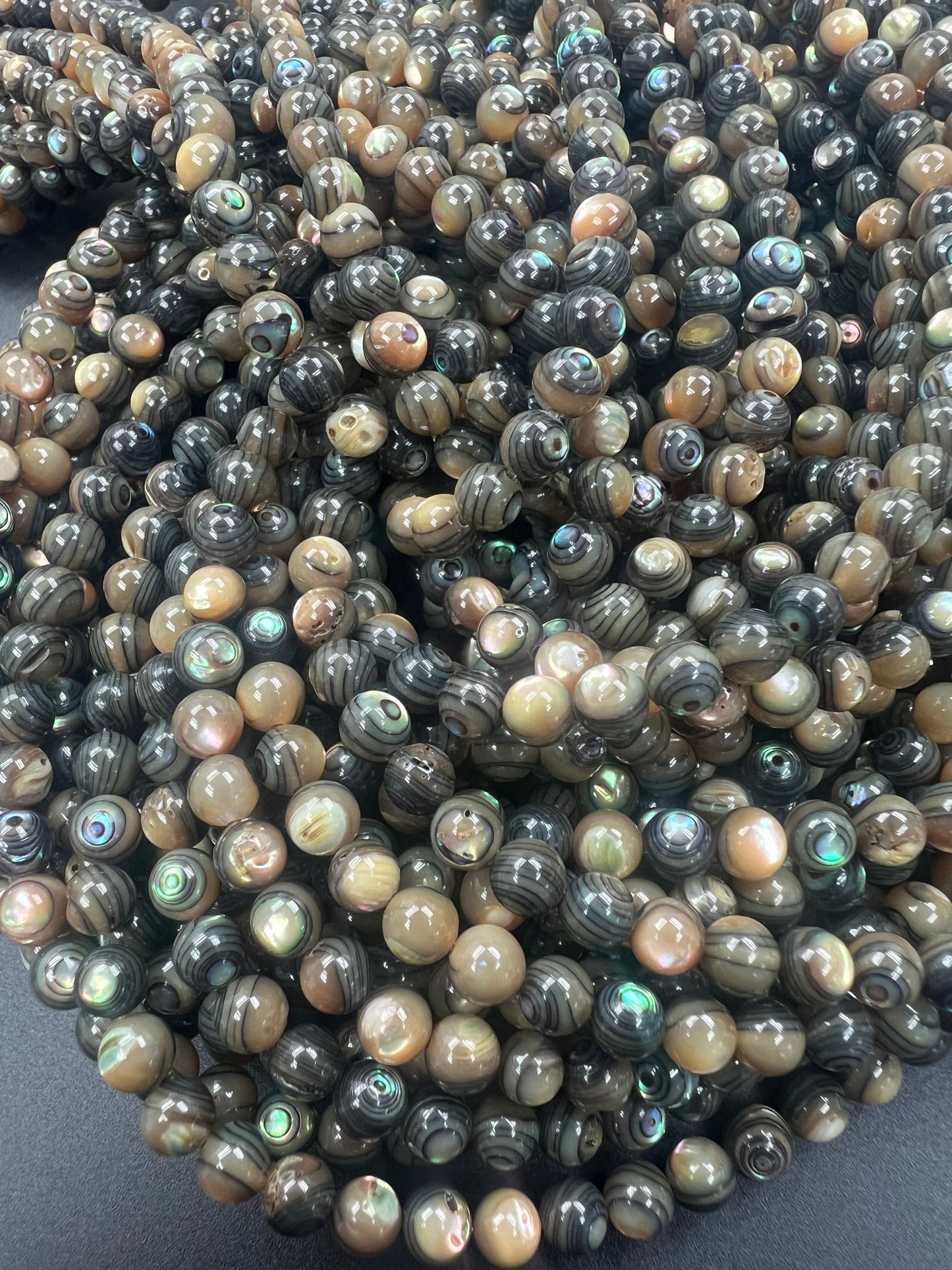 Abalone Shell Round Beads Strand 5mm