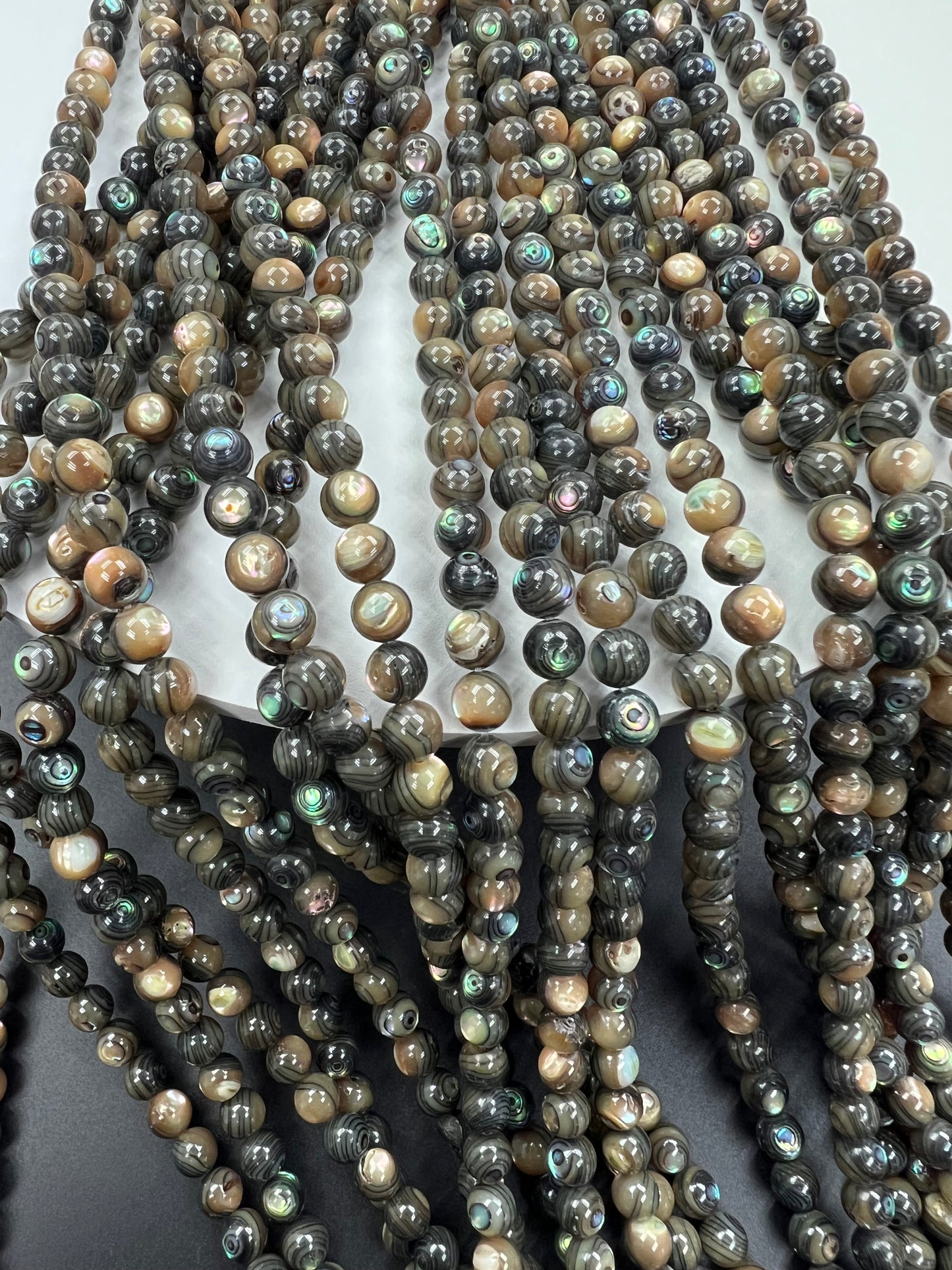 Abalone Shell Round Beads Strand 6mm