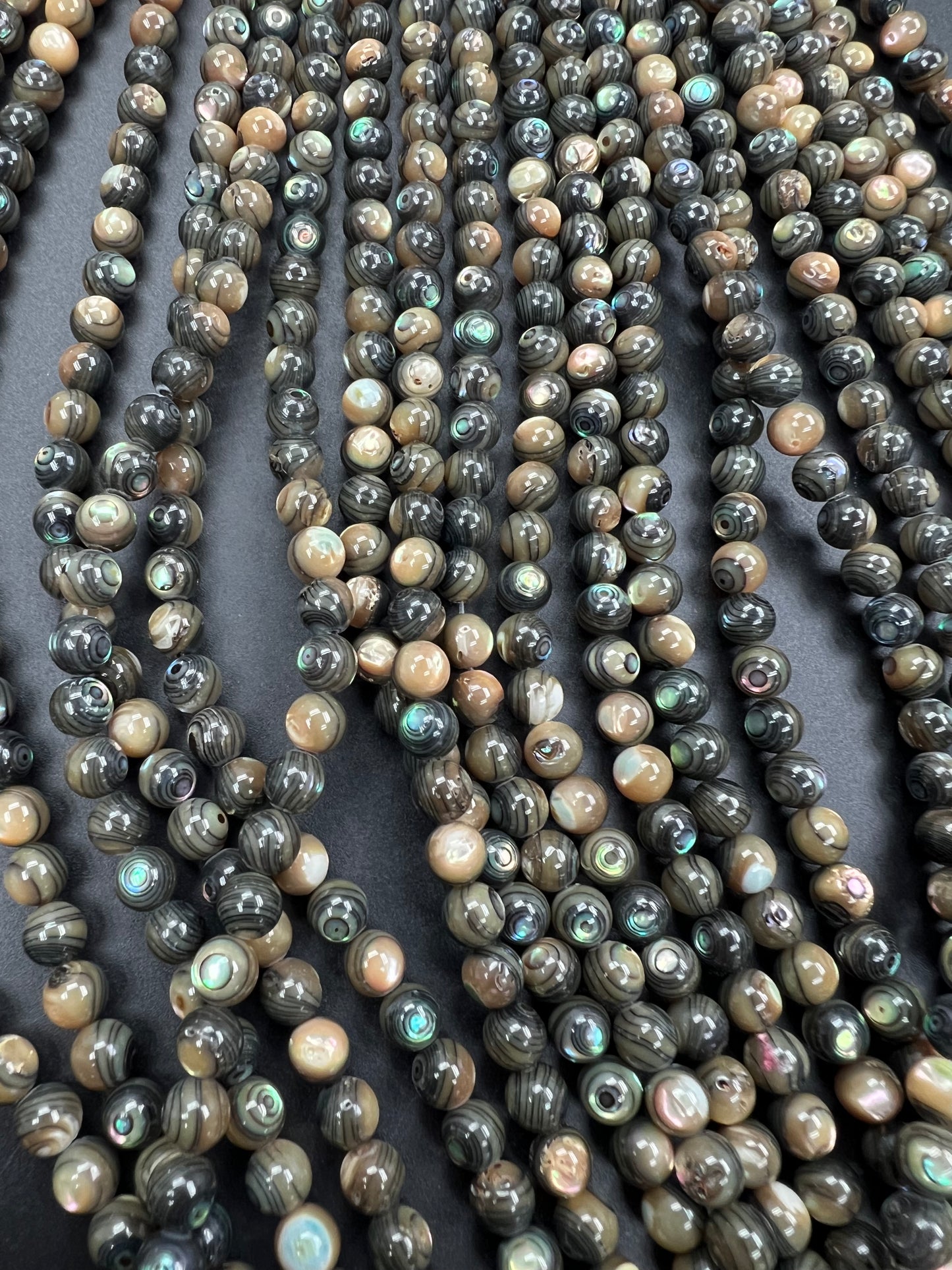 Abalone Shell Round Beads Strand 6mm