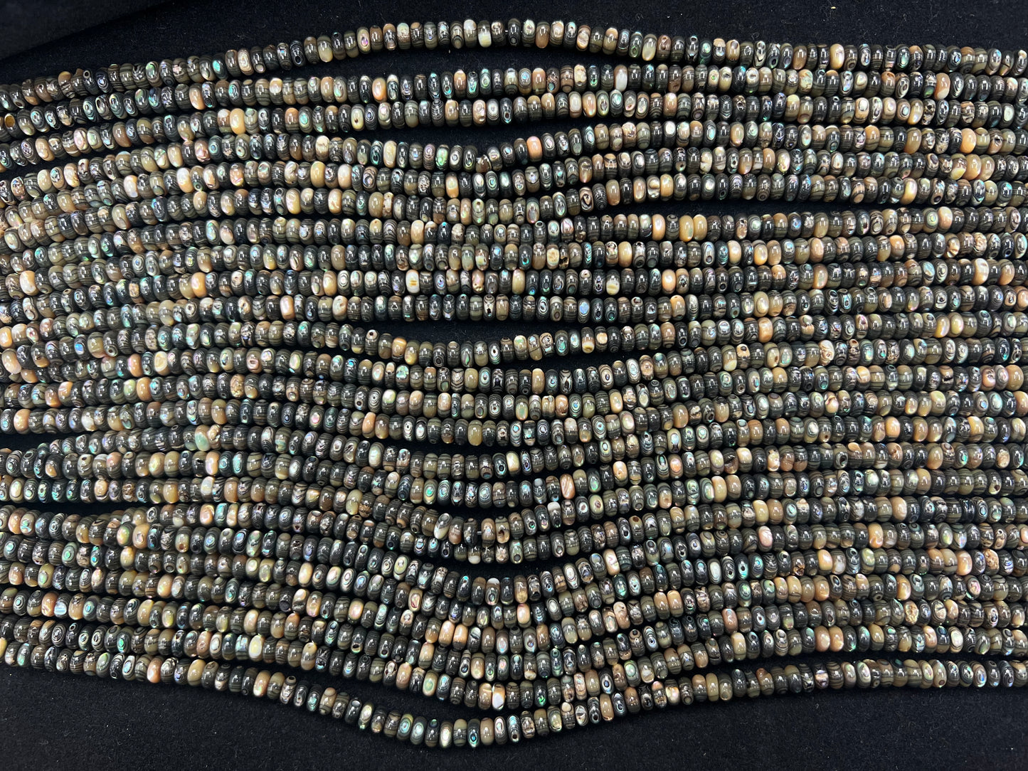 Abalone Shell Roundelle Beads Strand 6mm