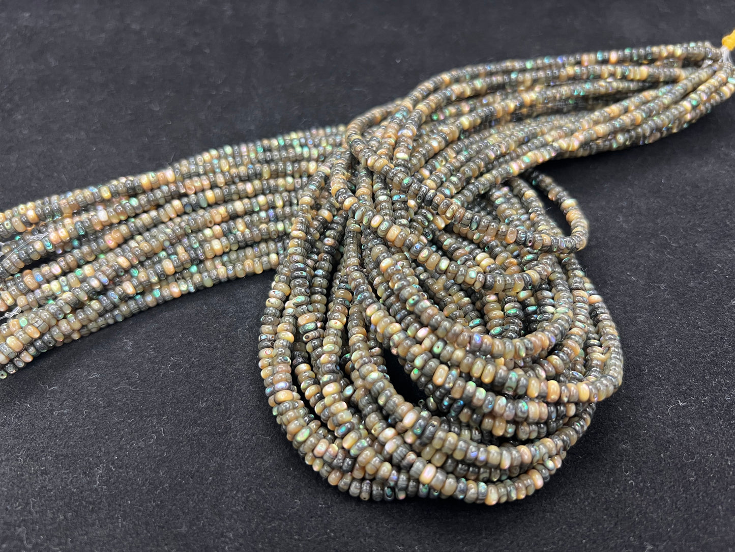 Abalone Shell Roundelle Beads Strand 4mm 6mm