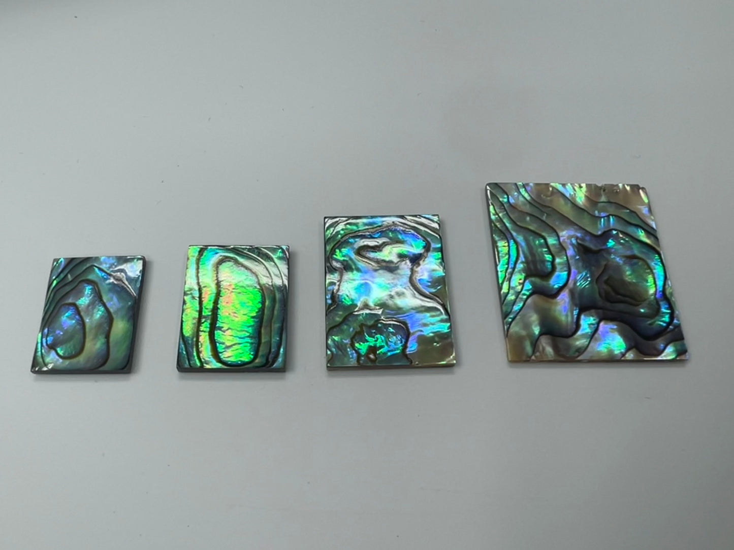 Natural Abalone Shell Rectangle Loose Pieces 13x18mm - 25x30mm (One Face)