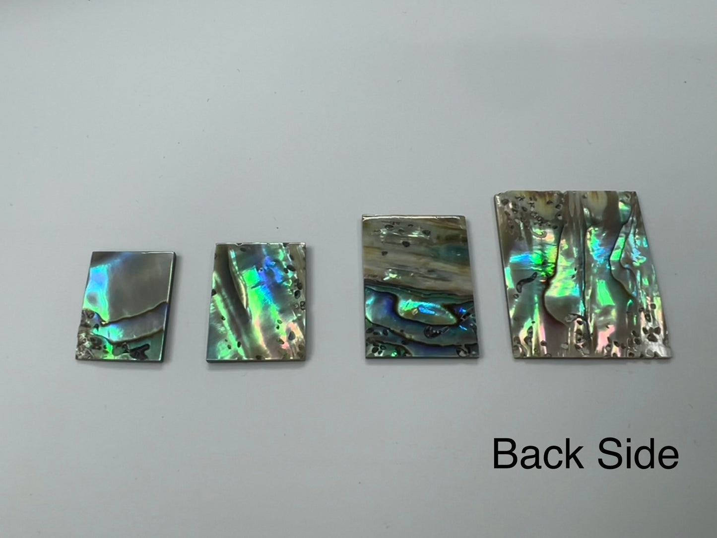 Natural Abalone Shell Rectangle Loose Pieces 13x18mm - 25x30mm (One Face)