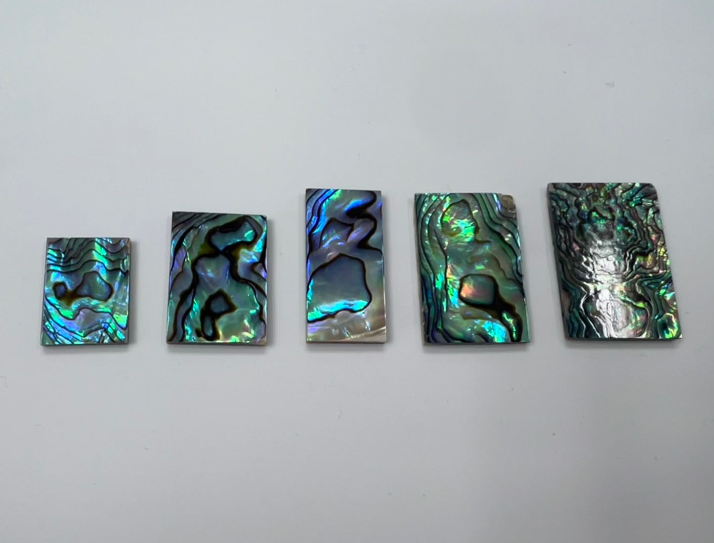 Natural Abalone Shell Rectangle Loose Pieces 15x20mm - 25x30mm (Two Faces)