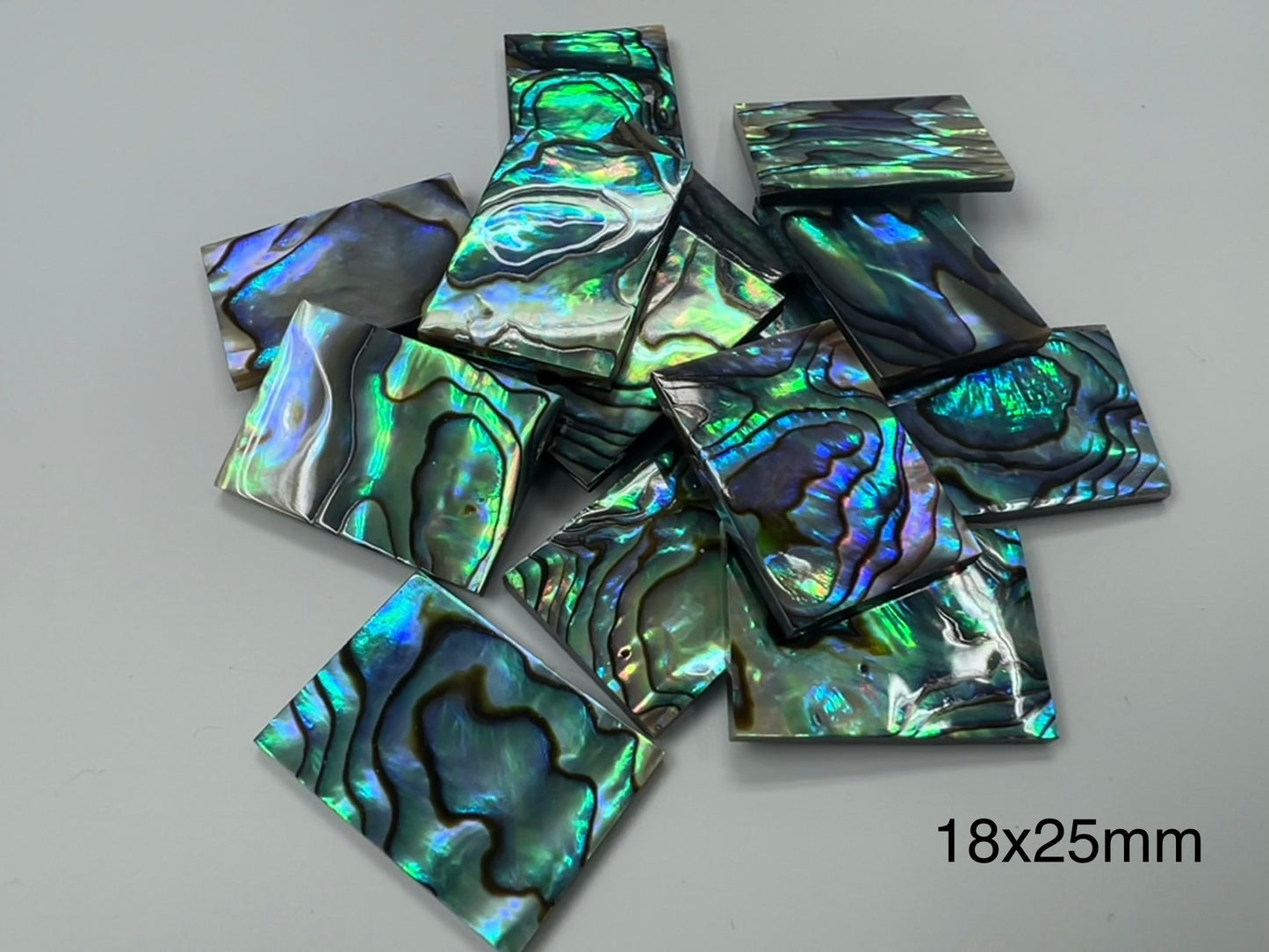 Natural Abalone Shell Rectangle Loose Pieces 15x20mm - 25x30mm (Two Faces)