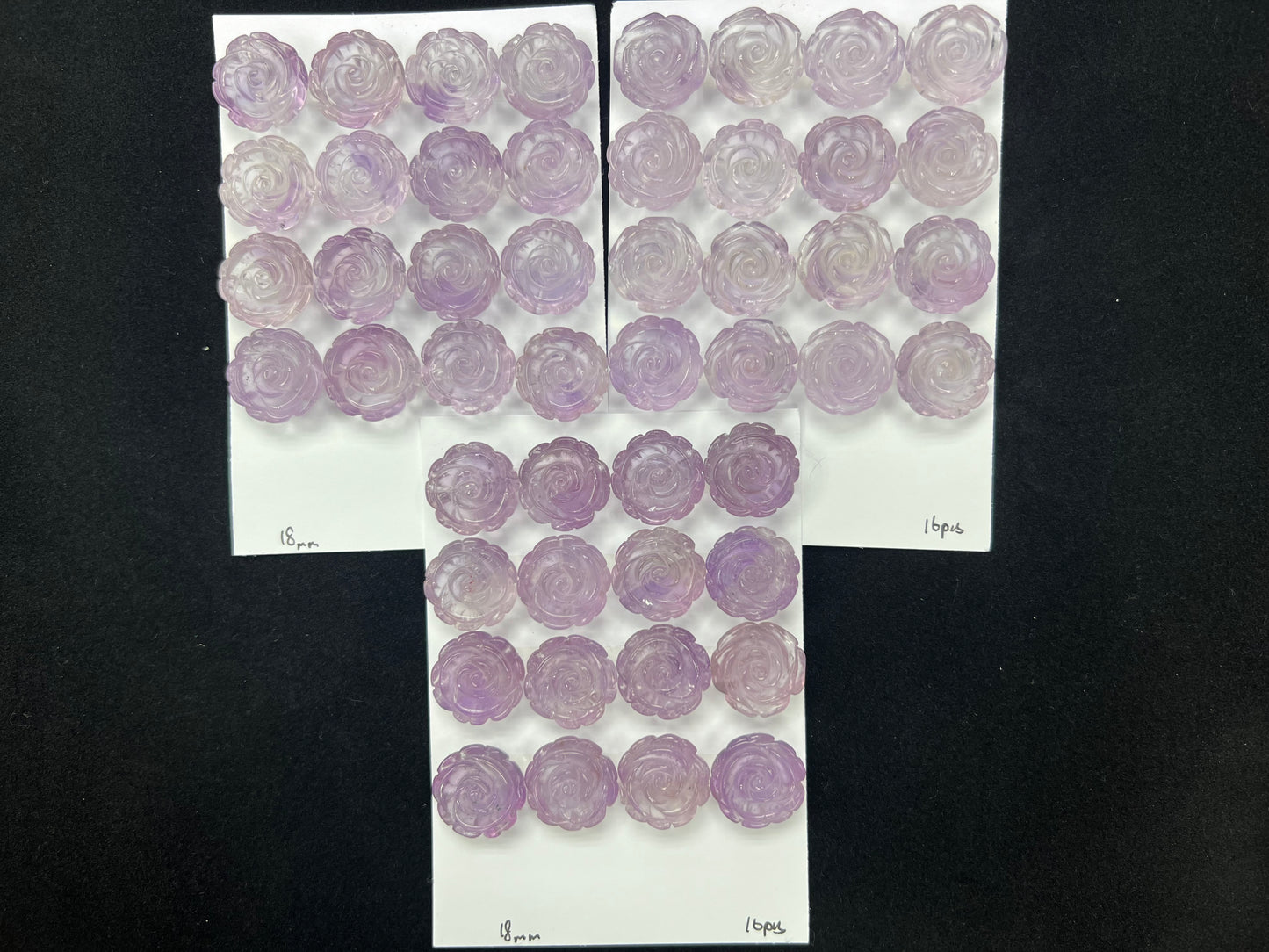 Amethyst Rose Loose Piece 18mm (Back Half Drilled)