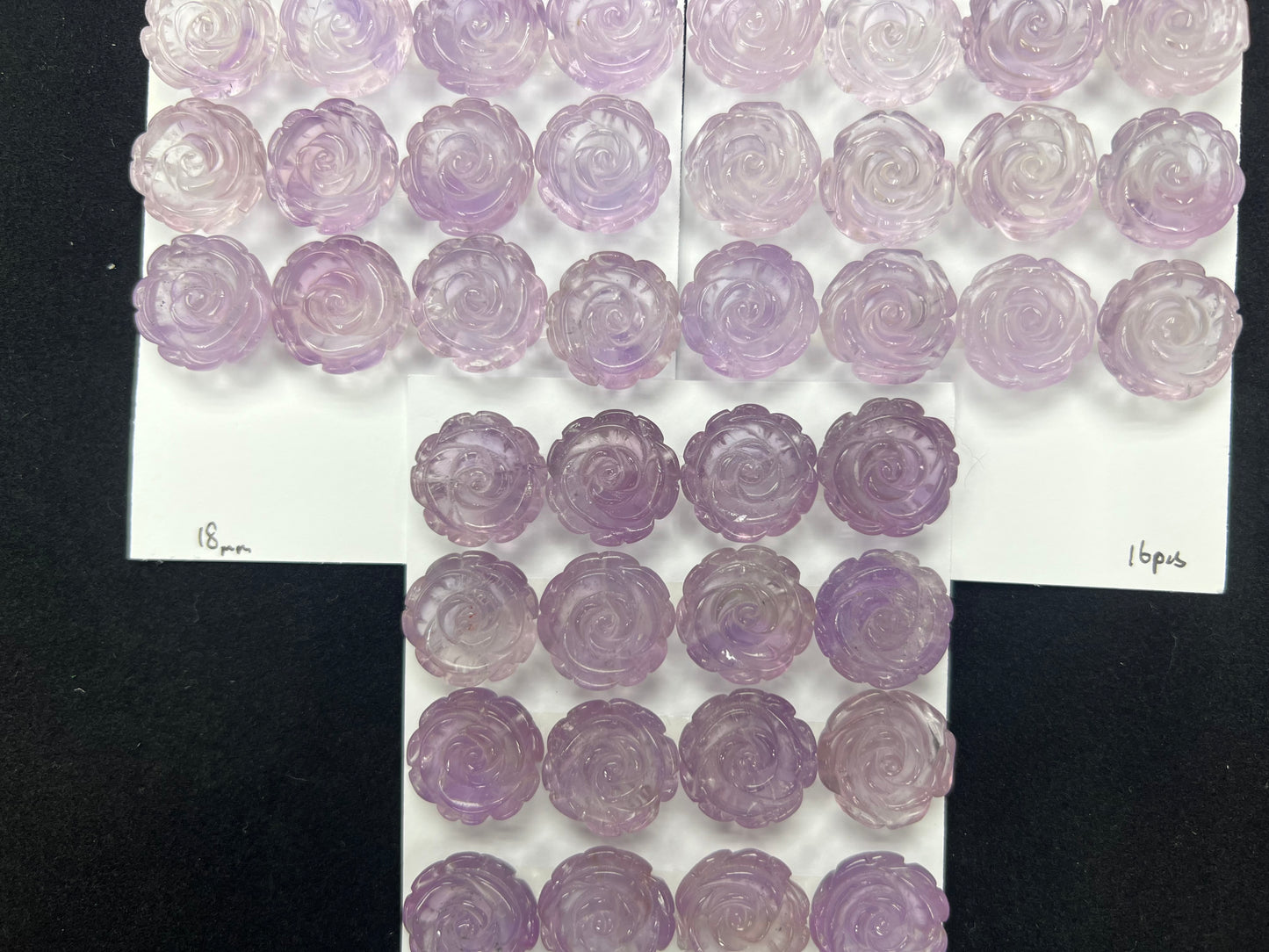 Amethyst Rose Loose Piece 18mm (Back Half Drilled)