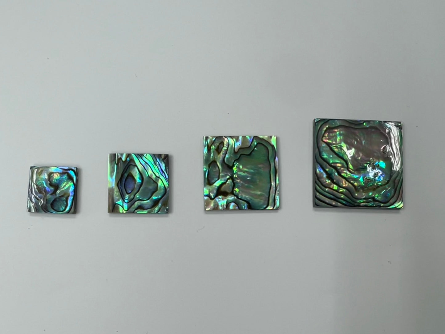Natural Abalone Shell Square Loose Pieces 20-30mm (Two Faces)