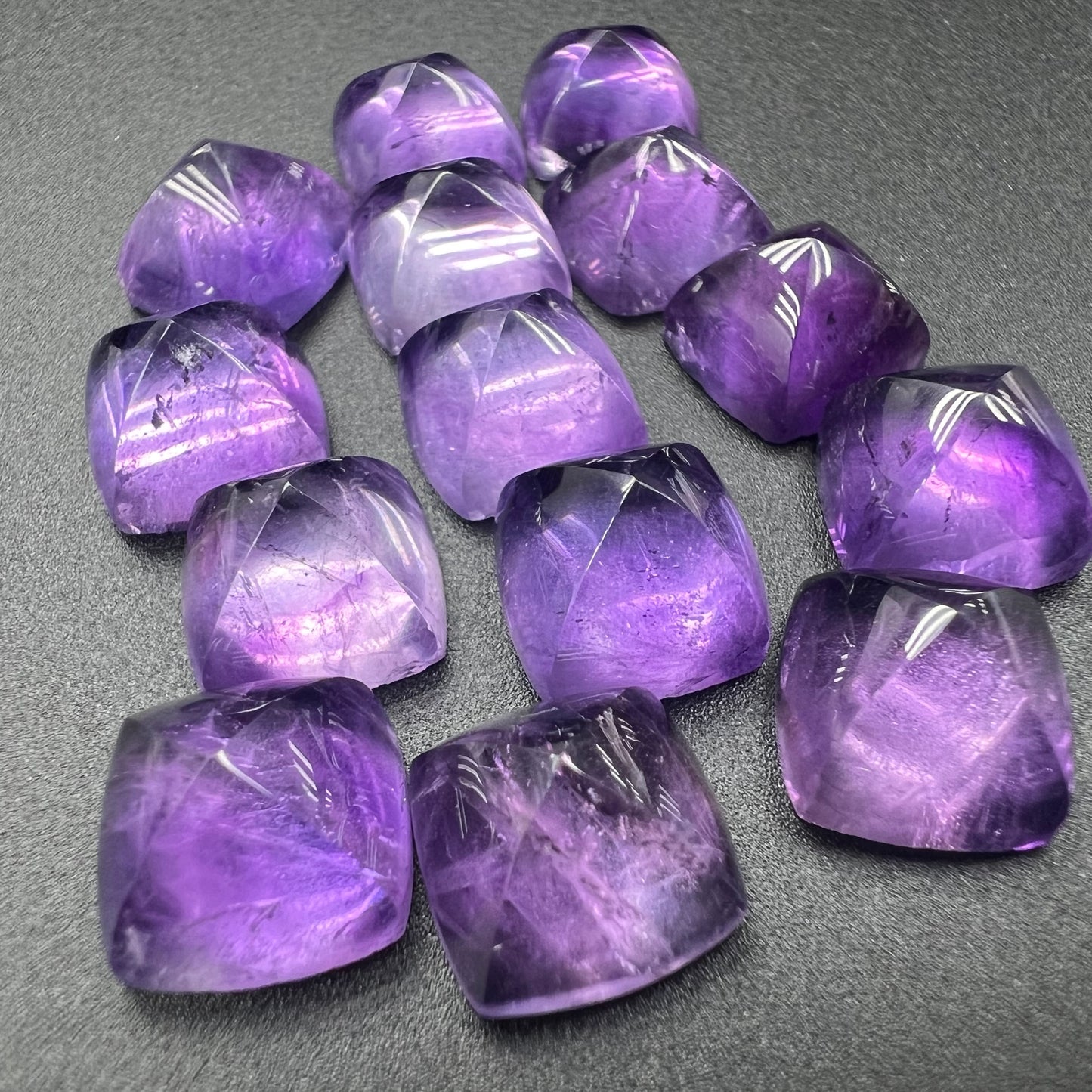 Amethyst Square Pyramid Loose Piece 10mm