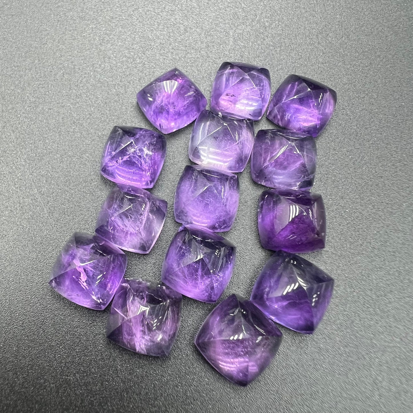 Amethyst Square Pyramid Loose Piece 10mm