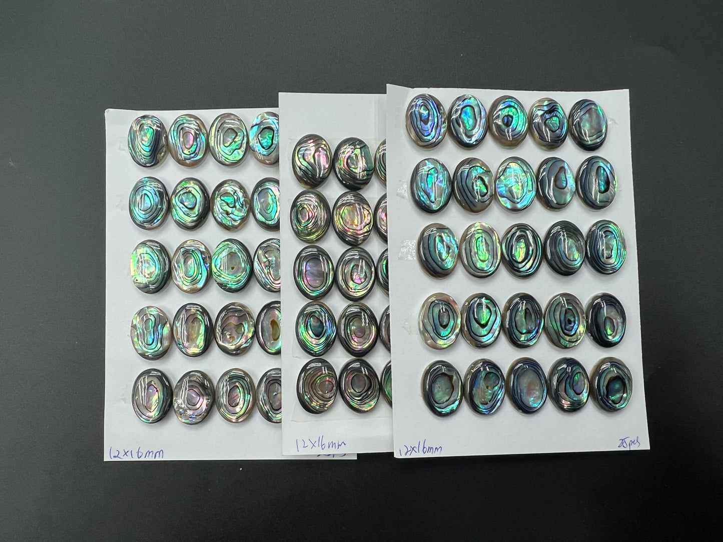 Natural Abalone Shell Oval Cab 12x16mm - 15x20mm