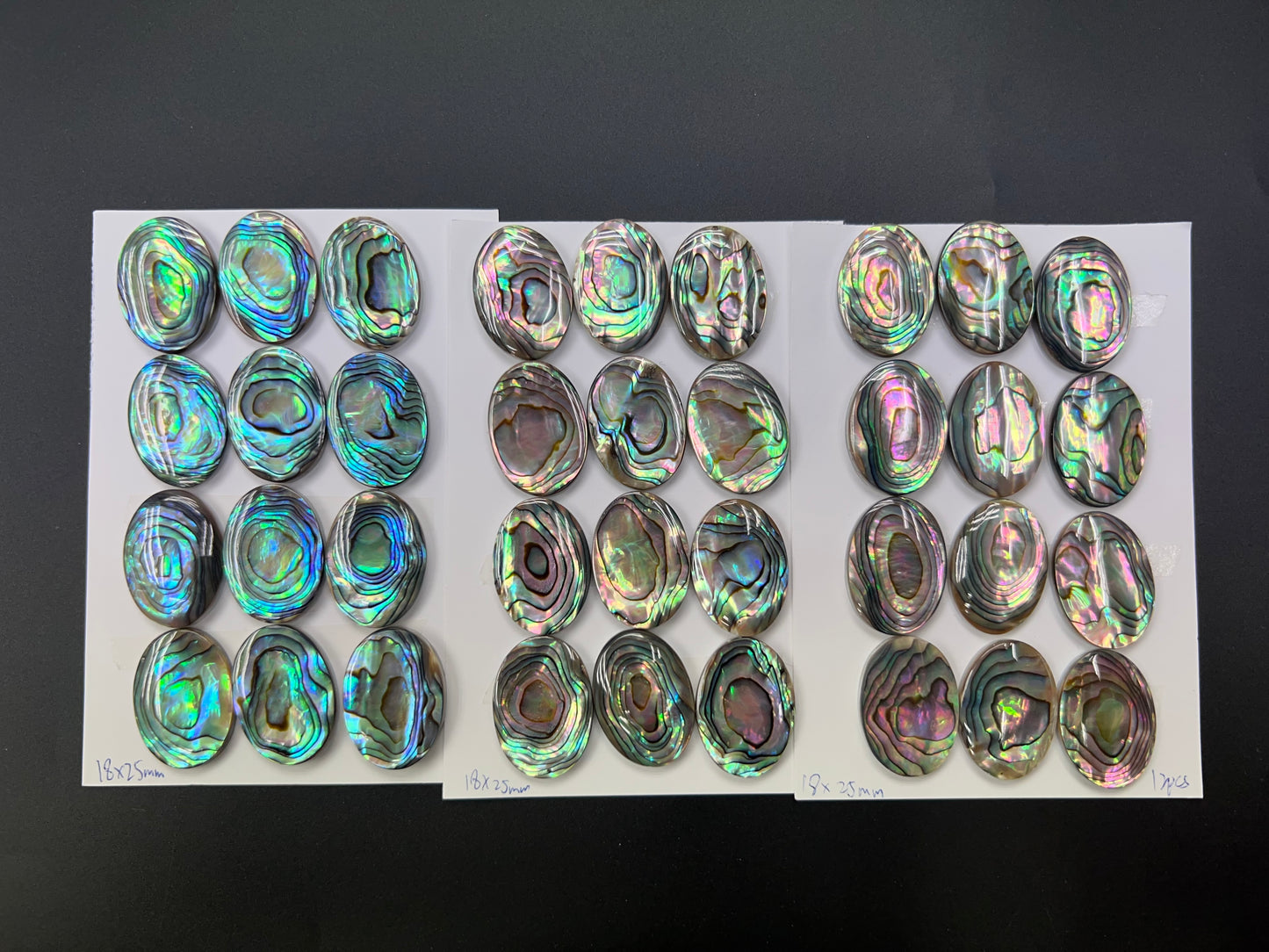 Natural Abalone Shell Oval Cab 18x25mm - 22x35mm