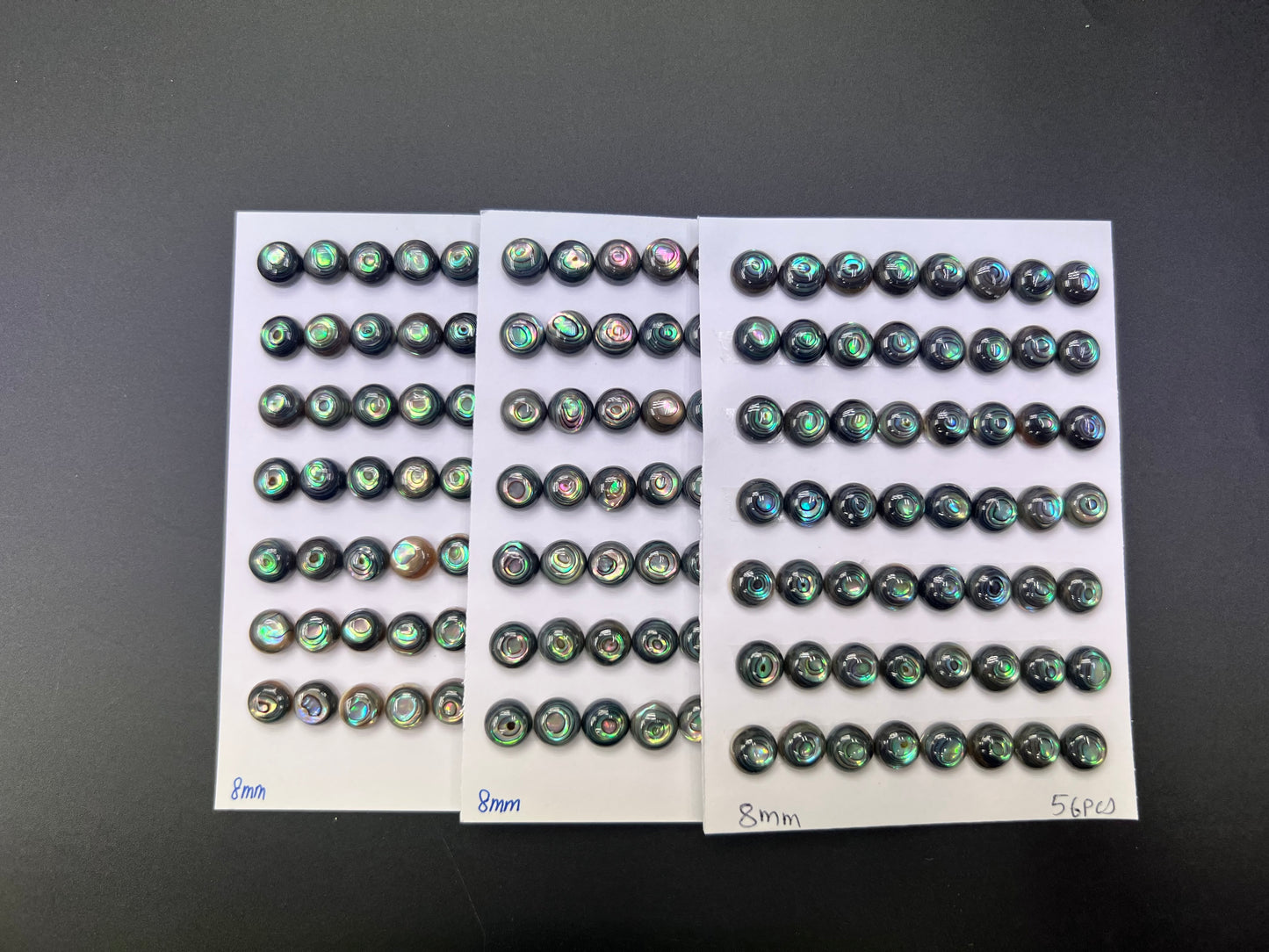 Natural Abalone Shell Round Cab 8mm - 10mm