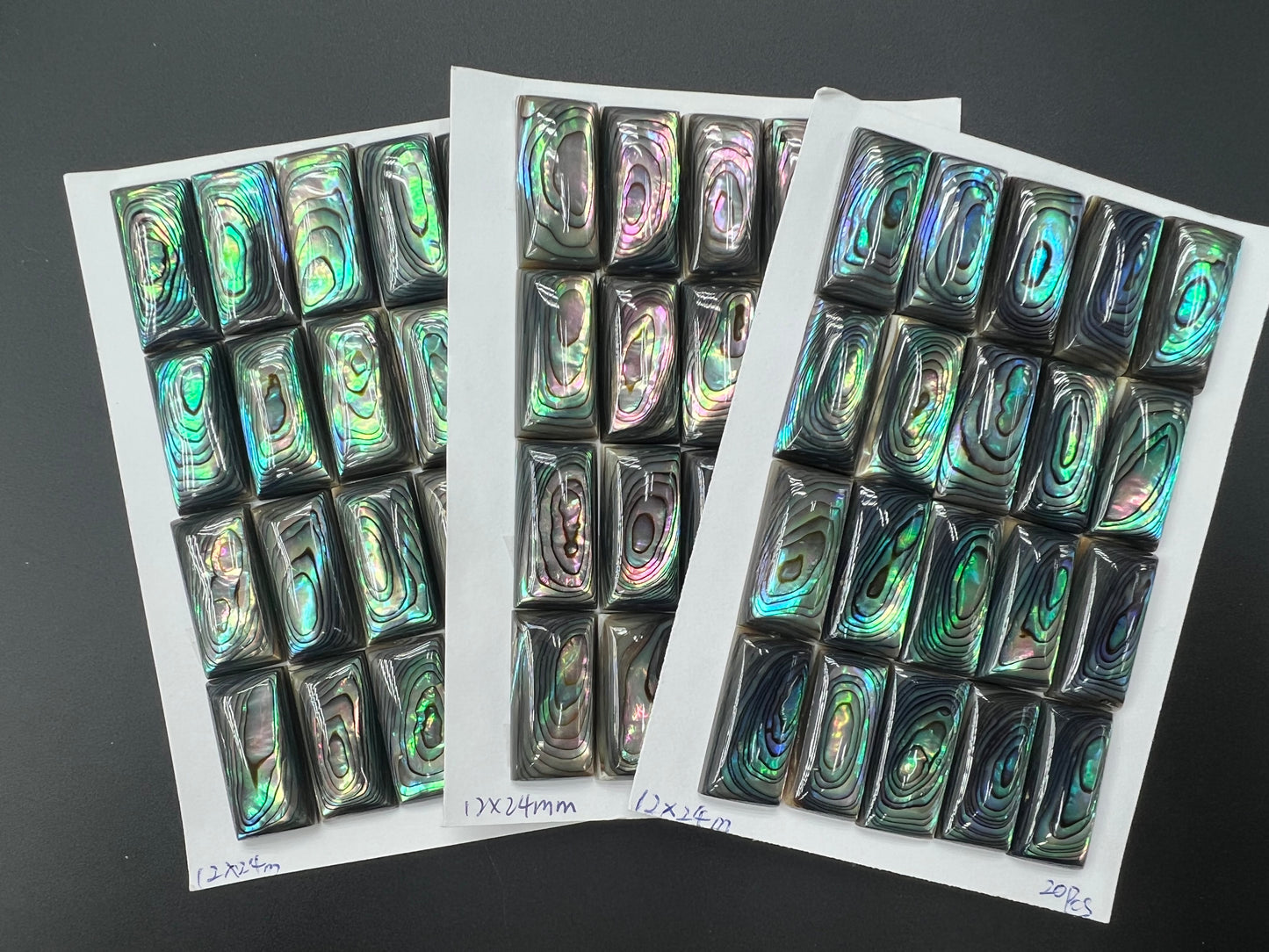 Natural Abalone Shell Rectangle Cab 10x14mm - 13x18mm