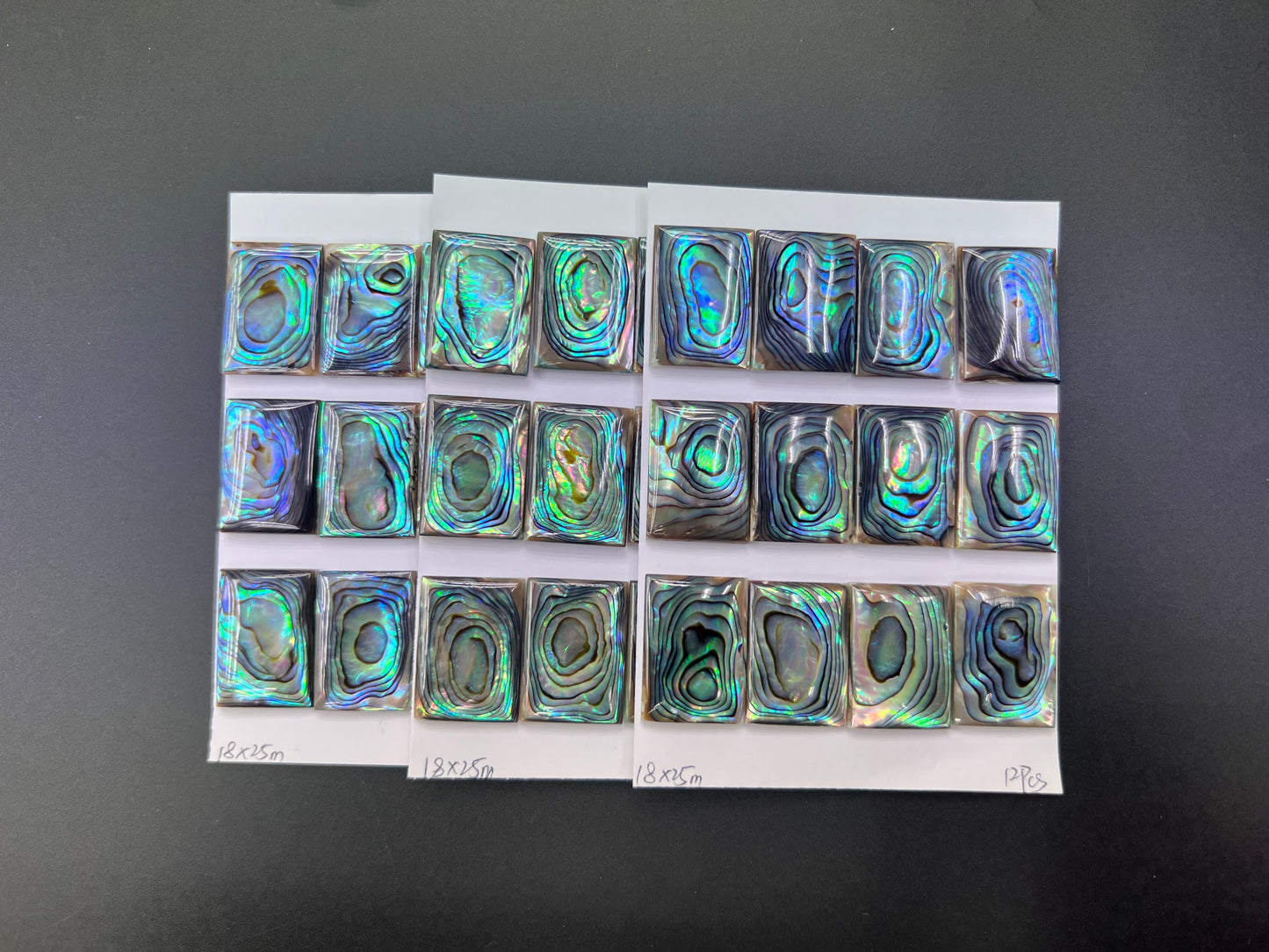 Natural Abalone Shell Rectangle Cab 15x20 - 20x30mm