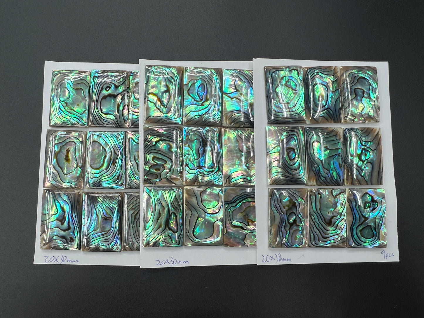 Natural Abalone Shell Rectangle Cab 15x20 - 20x30mm