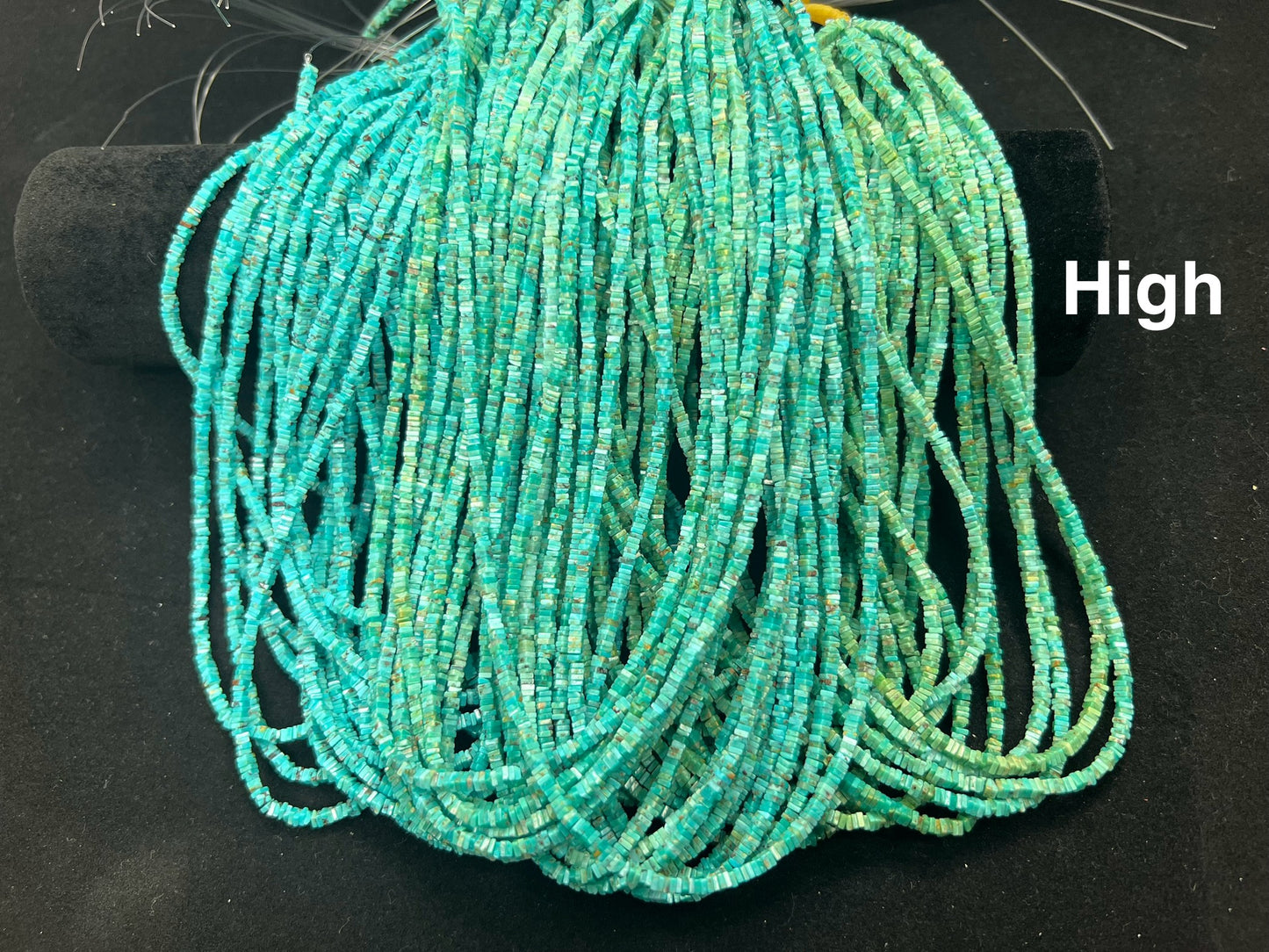 Natural Turquoise Square Beads 2-2.5mm (Top)