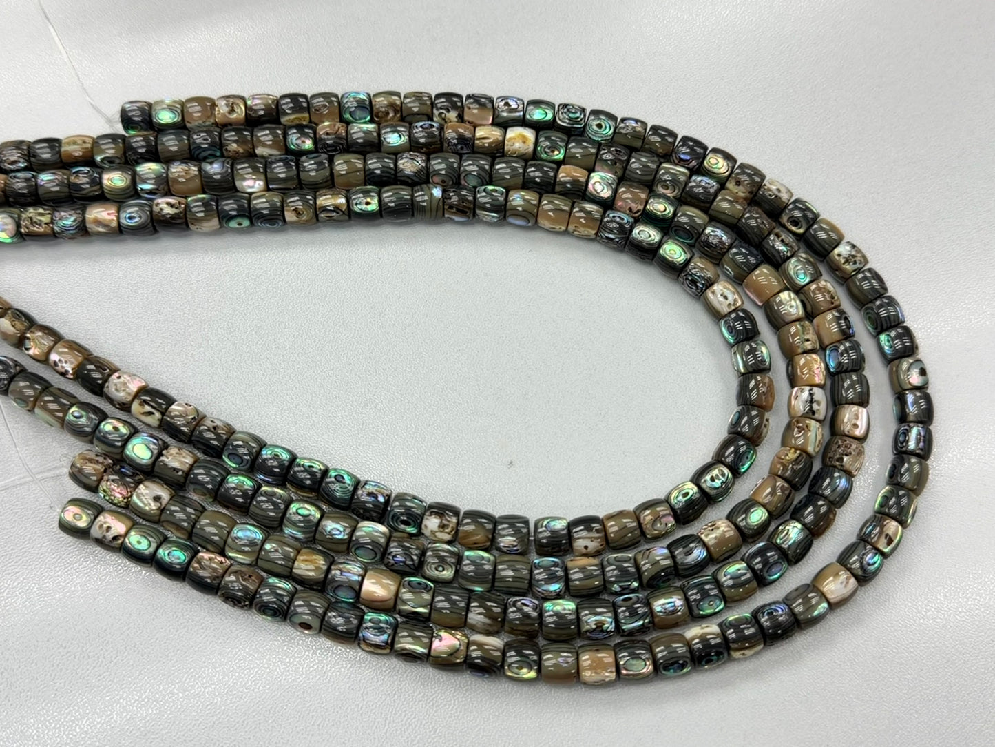 Abalone Shell Cylinder Beads Strand 6x7mm 7x8mm
