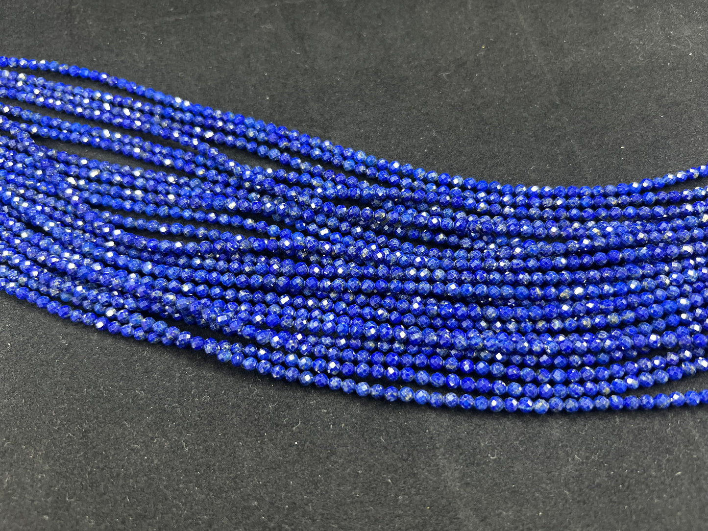 Lapis Fancy Cut Beads Strand 4mm