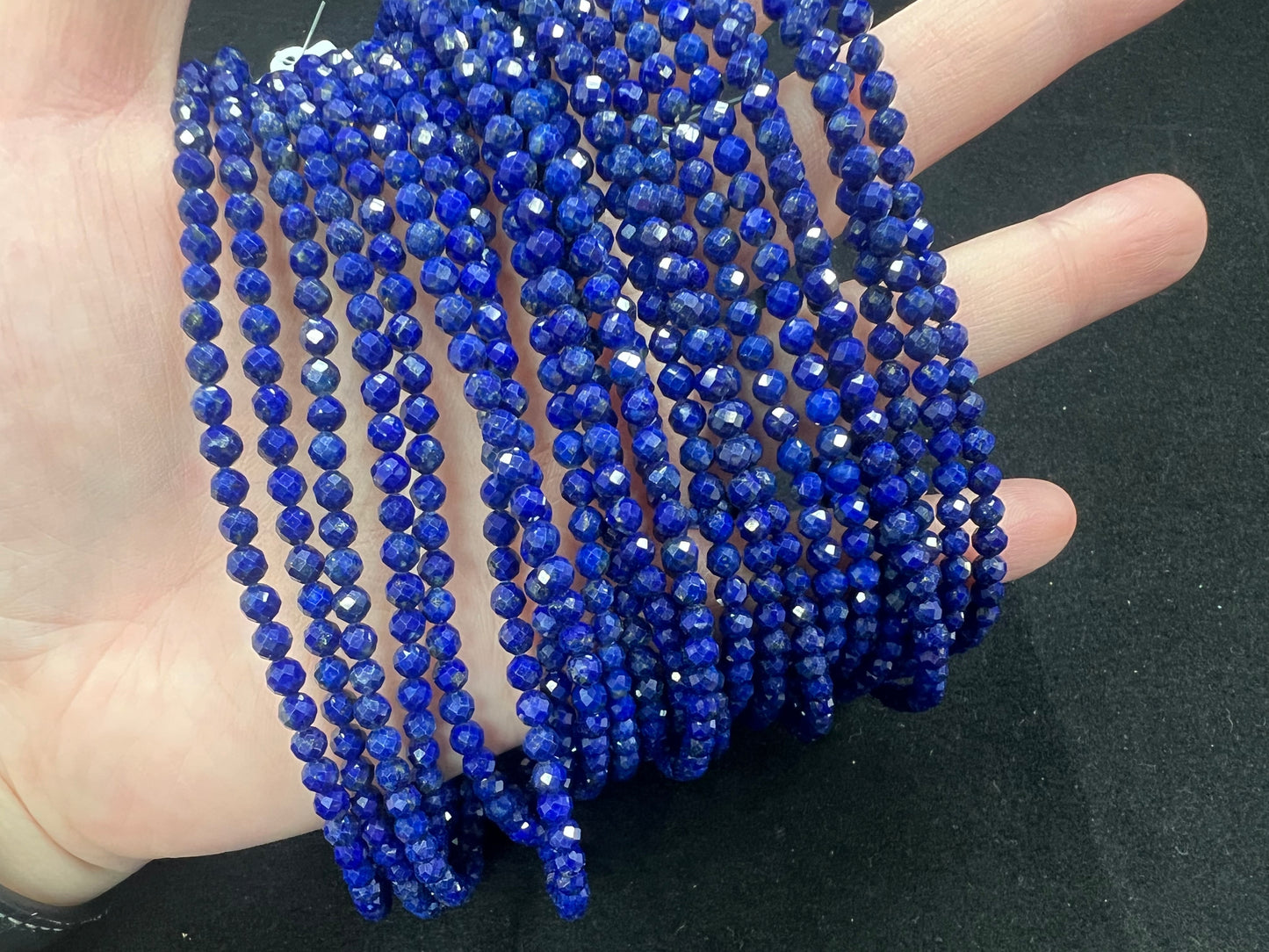 Lapis Fancy Cut Beads Strand 4mm