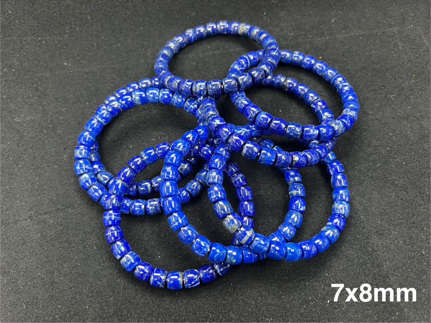 Lapis Cylinder Bracelets 7x8mm 9x10mm