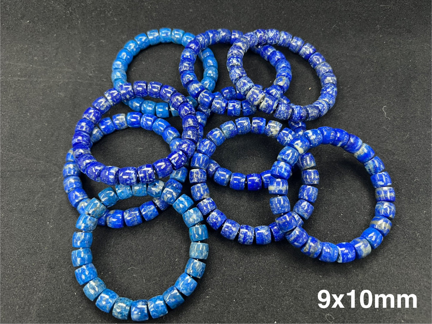Lapis Cylinder Bracelets 7x8mm 9x10mm