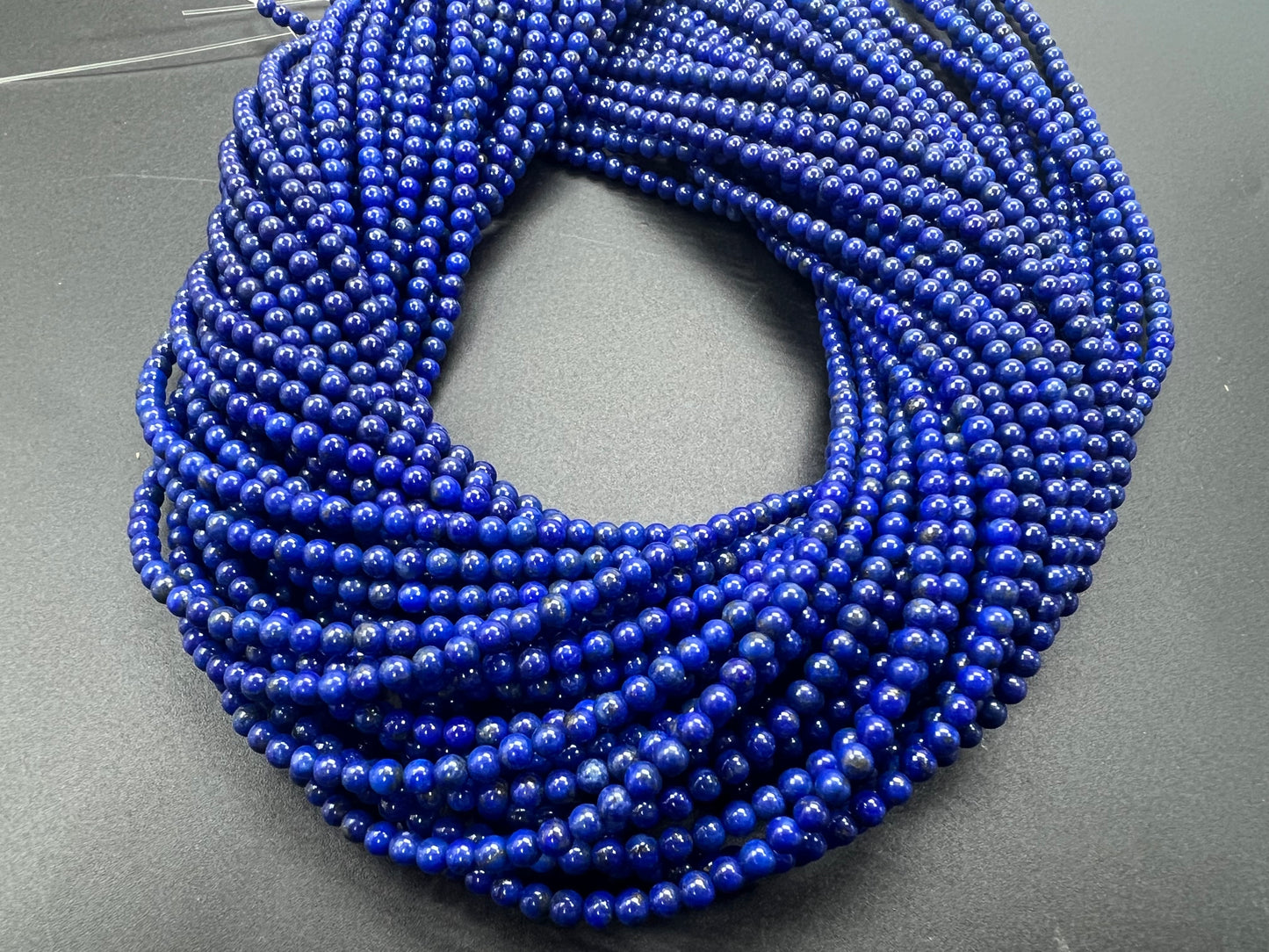 Lapis Round Beads Strand 3mm AB Grade