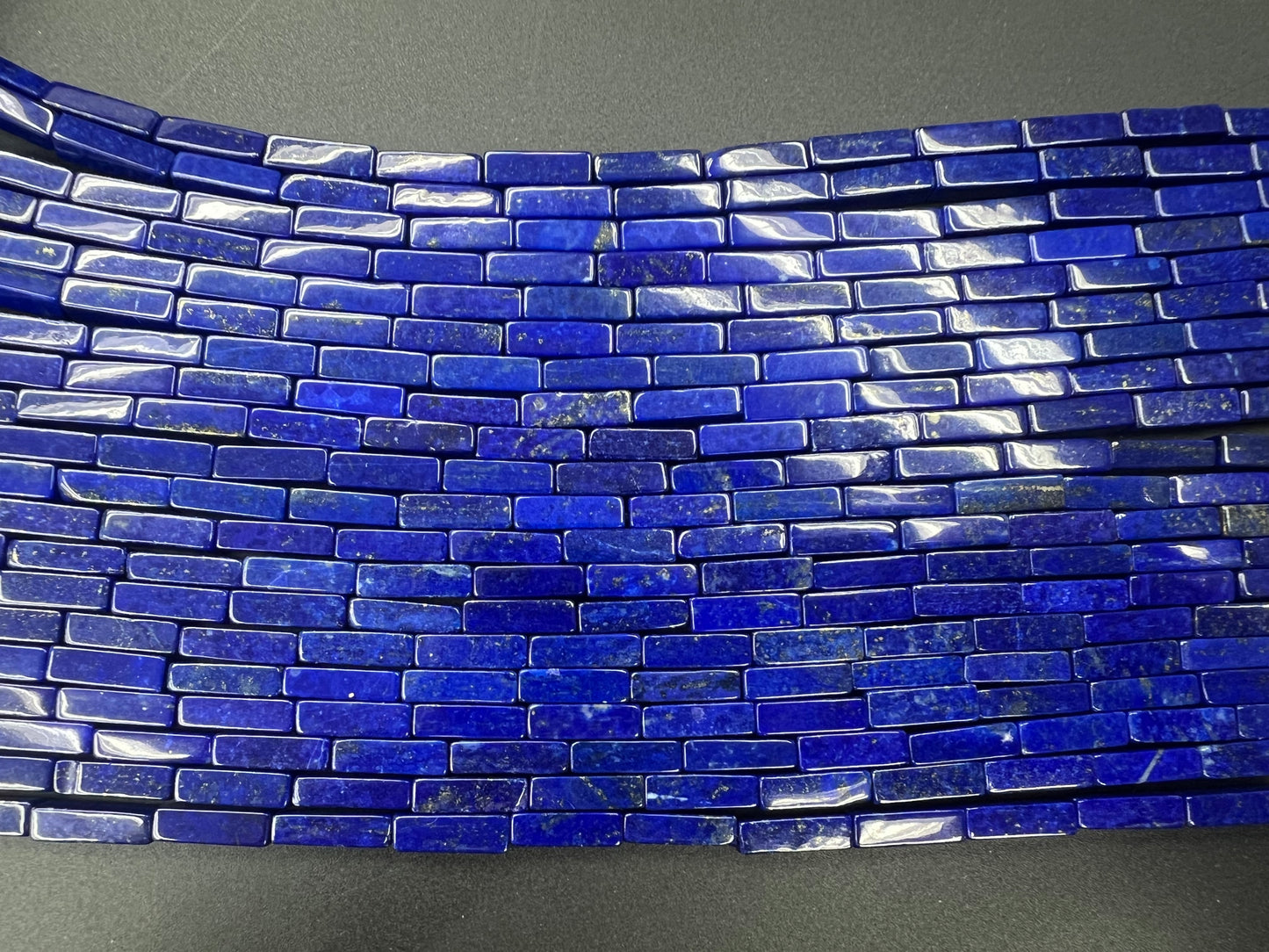 Lapis Rectangle Tube Beads Strand 4x13mm A Grade