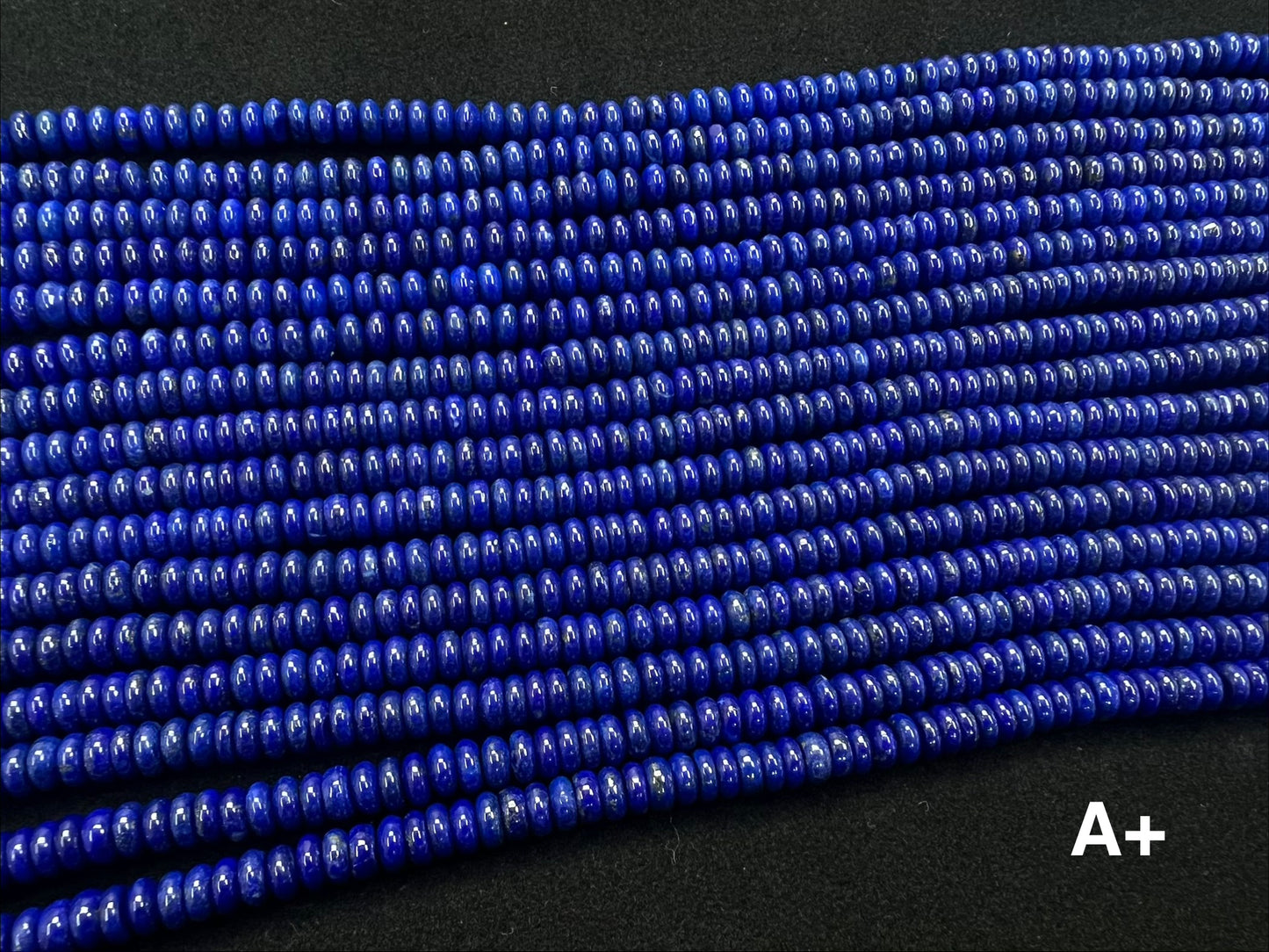 Lapis Roundelle Beads Strand 4mm 5mm 6mm