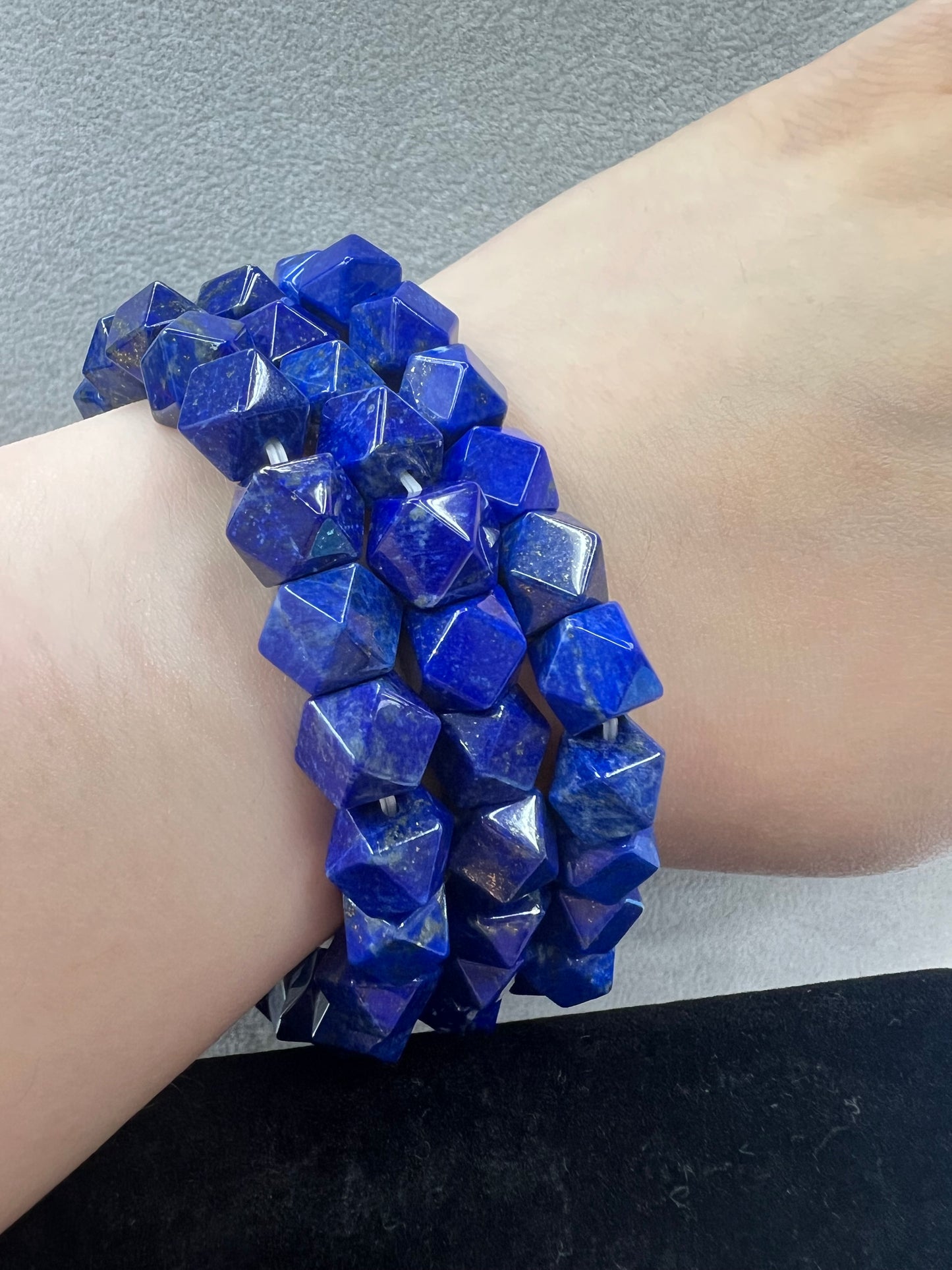 Lapis Fancy Cut Bracelet 10mm