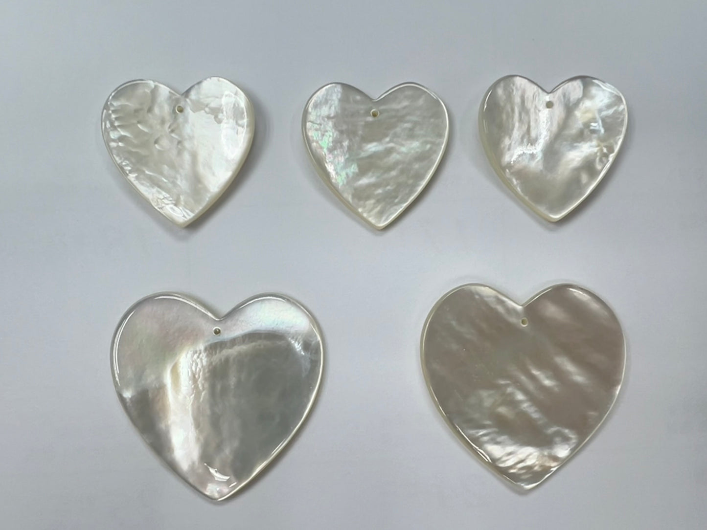 Natural White Mother Of Pearl Shell Heart Shape 25mm 35mm