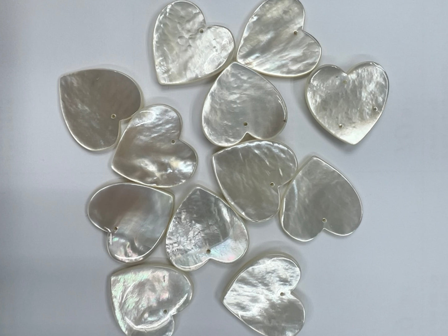 Natural White Mother Of Pearl Shell Heart Shape 25mm 35mm