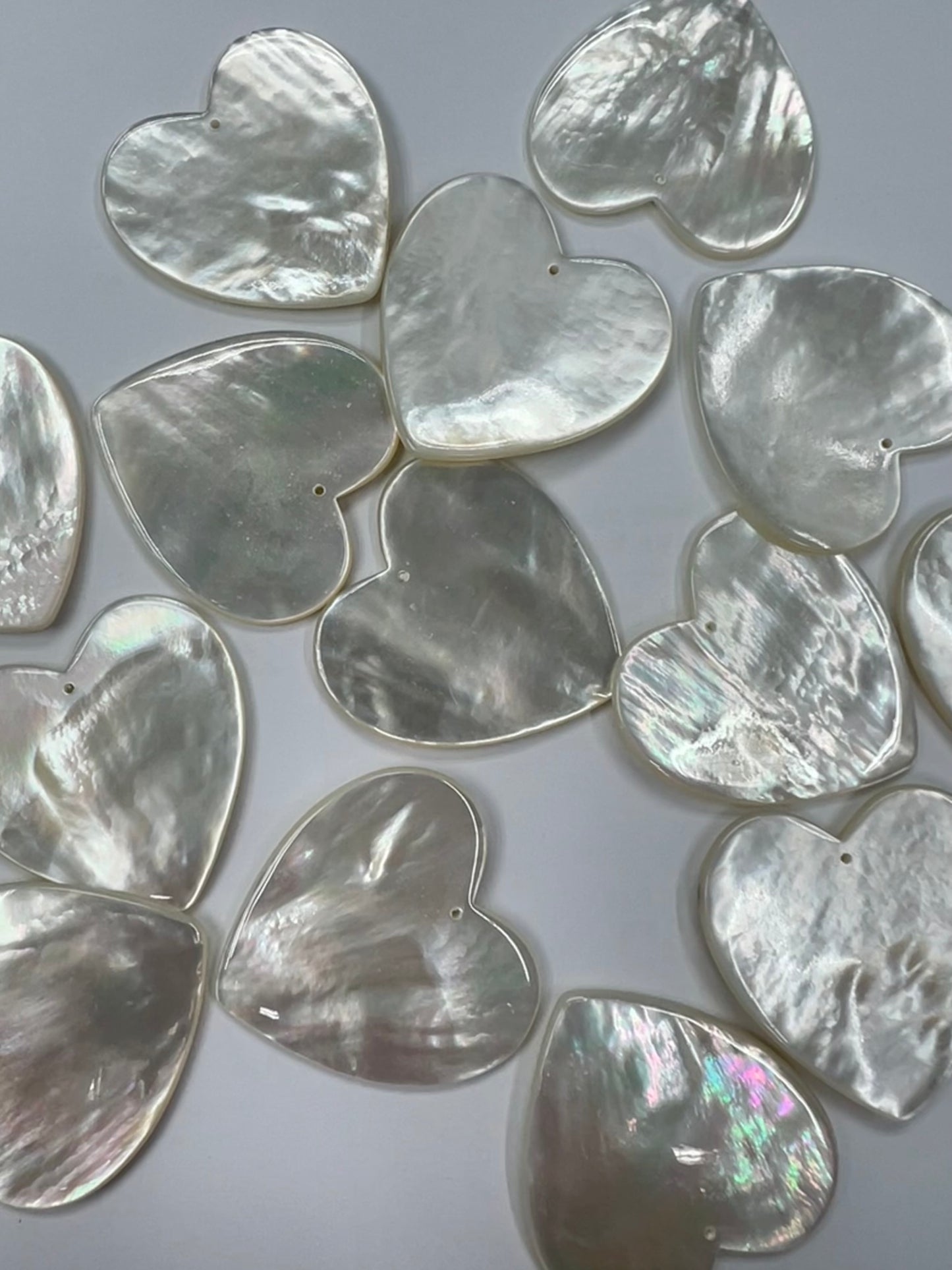 Natural White Mother Of Pearl Shell Heart Shape 25mm 35mm