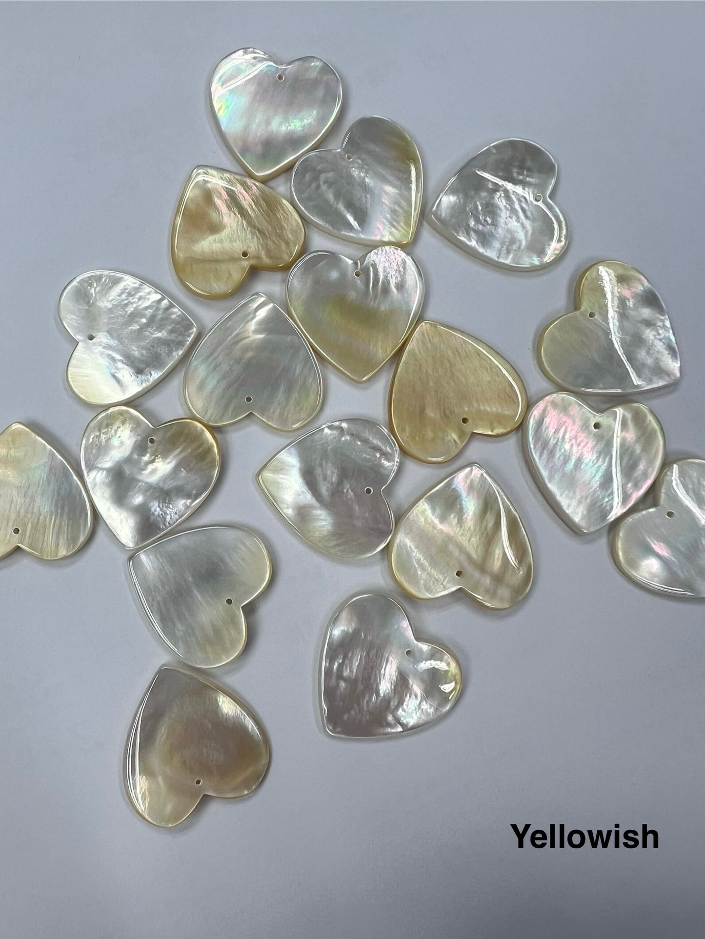 Natural White Mother Of Pearl Shell Heart Shape 25mm 35mm