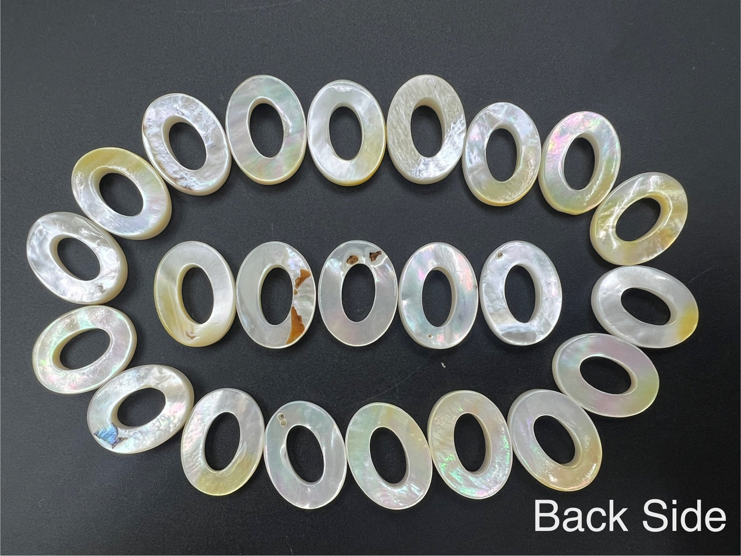 White Mother Of Pearl Oval Loose Piece 15x20mm