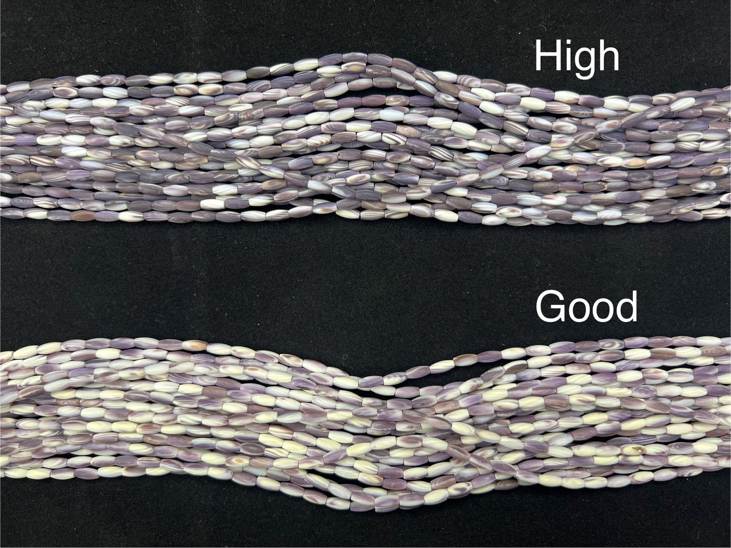 (Matt) Wampum Olive Beads 4x9mm