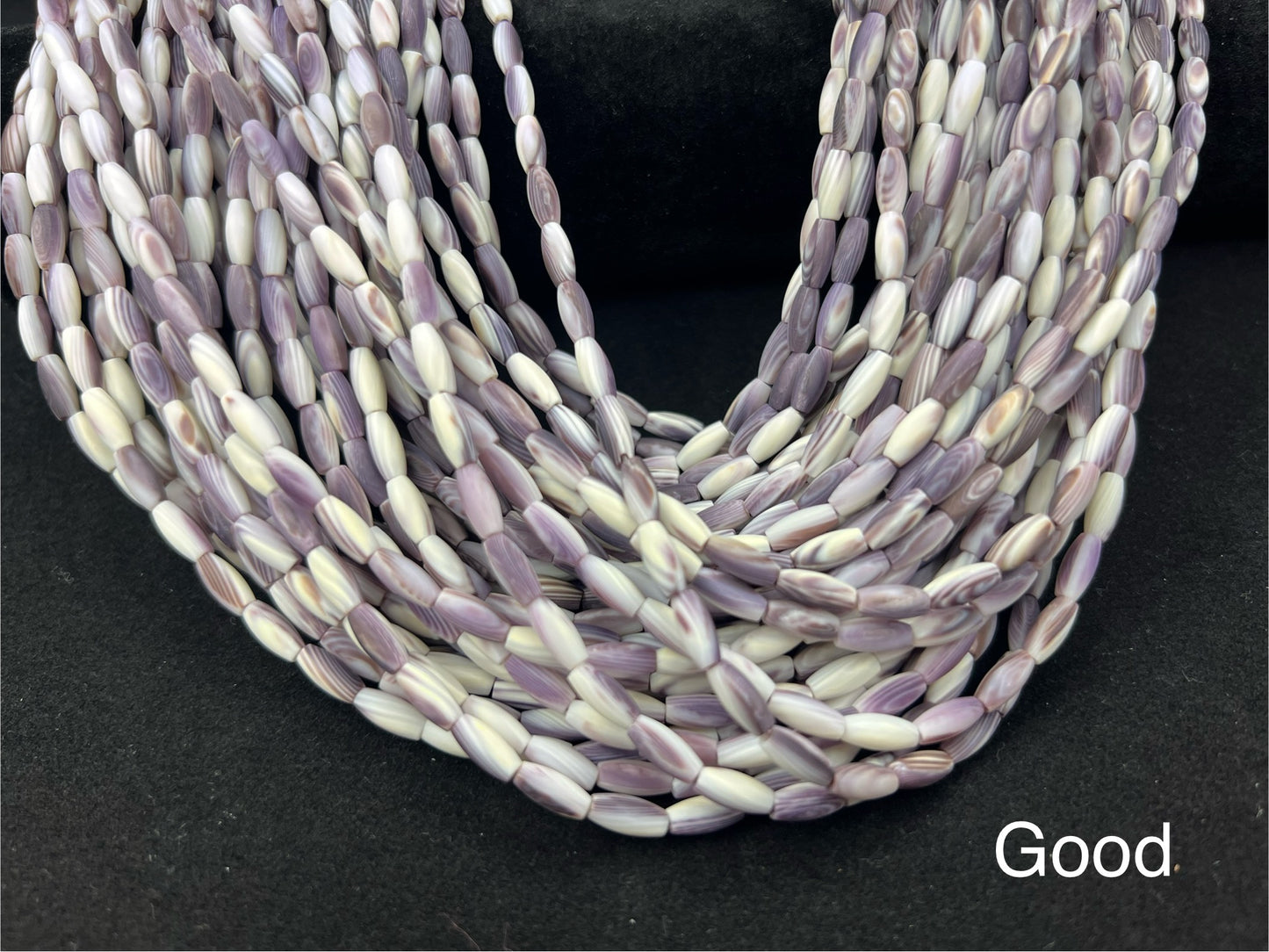 (Matt) Wampum Olive Beads 4x9mm