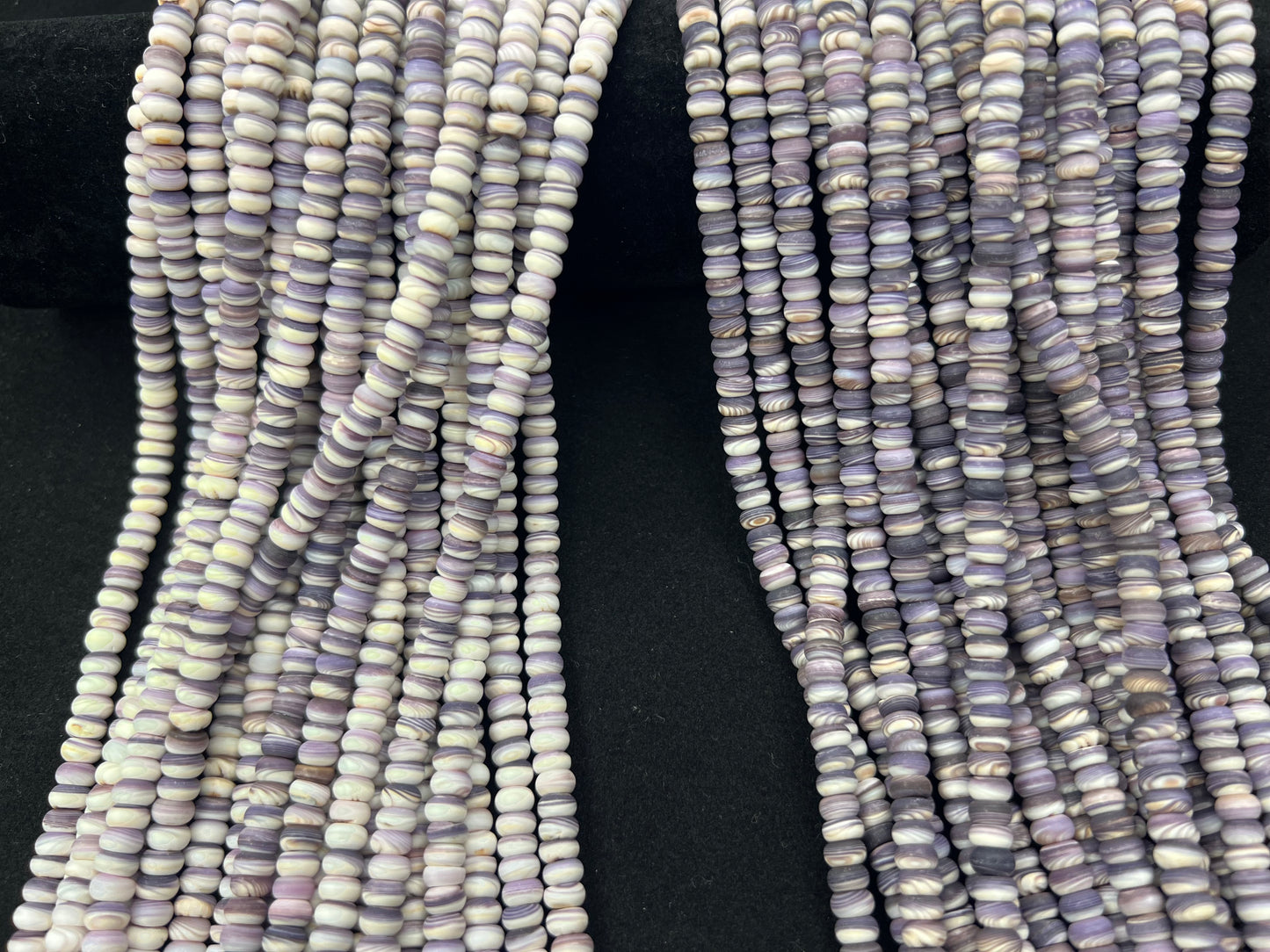 (Matt) Wampum Rondelle Beads 6mm